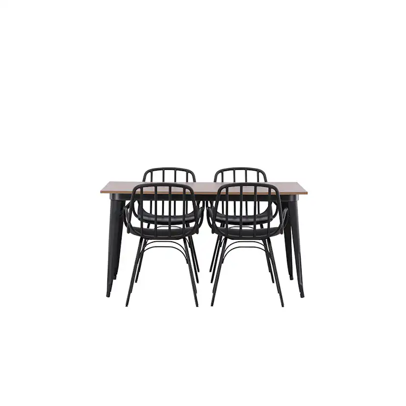 Spisegruppe Venture Home Tempe 140 cm med 4 Dyrön Stoler