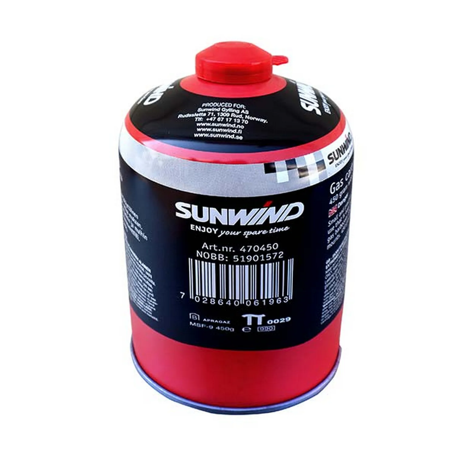 Gassboks Sunwind 450 Gram med Skrufeste