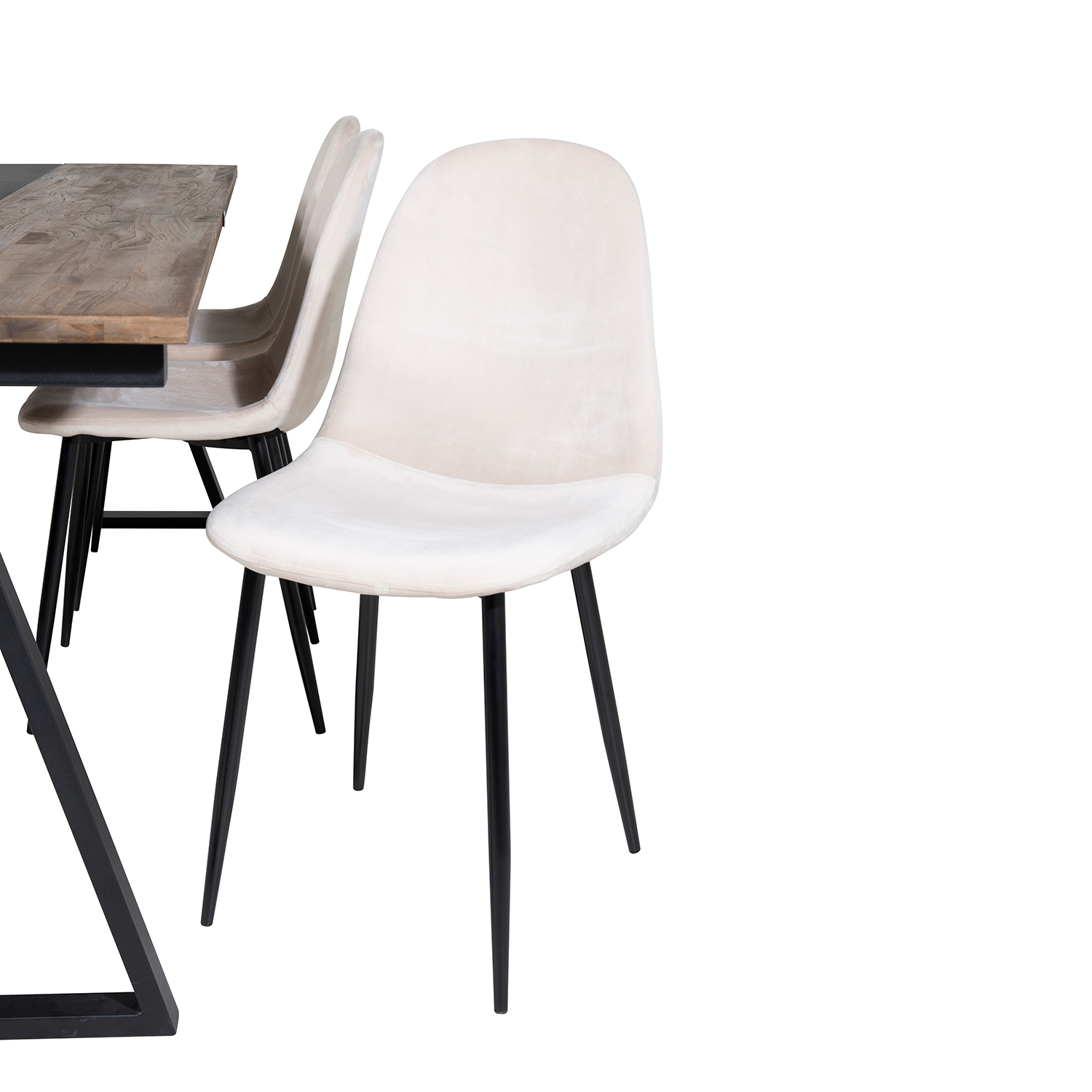 Spisegruppe Venture Home Jane med 6 Pobbie Stoler Fløyel