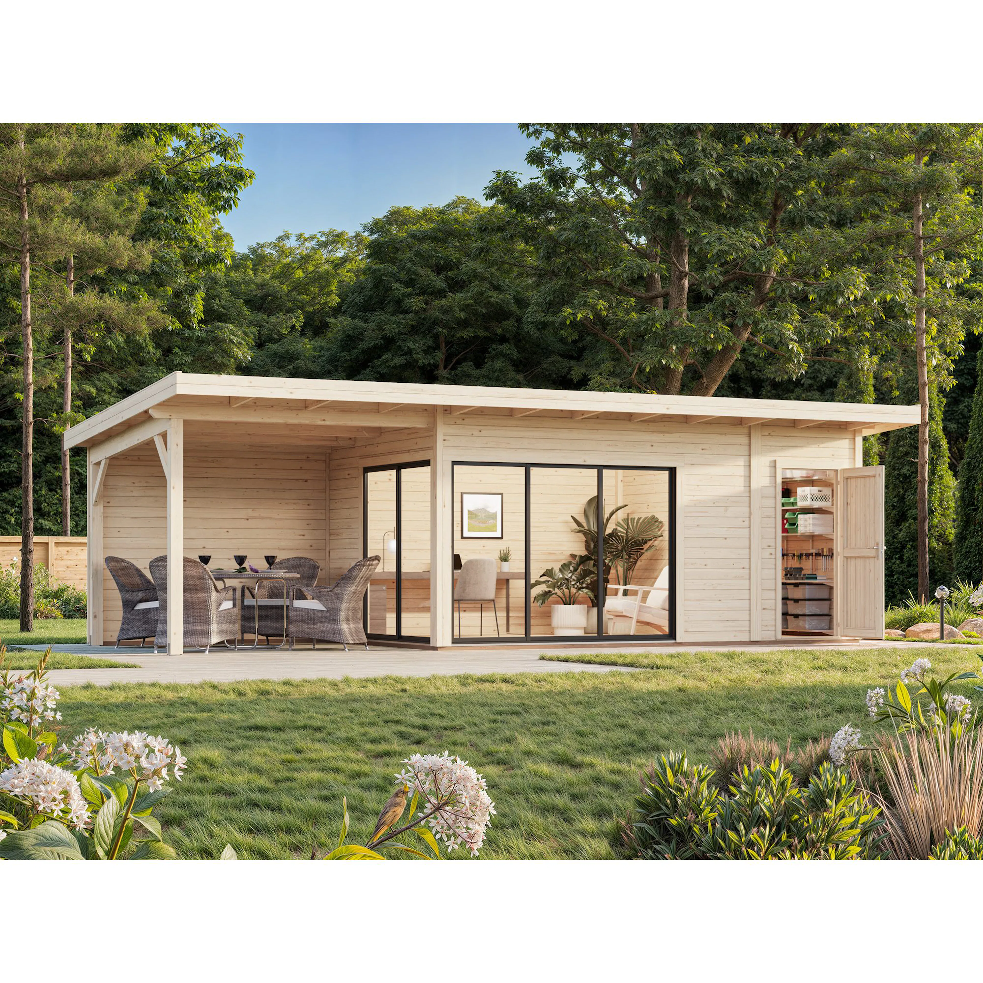 Hagestue Palmako Andrea 24,2 m² Slide Plus (inv. 15,2+7,9 m²)