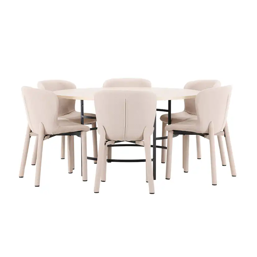 Spisegruppe Venture Home Copenhagen Ø140 cm med 6st Astoria Spisestoler