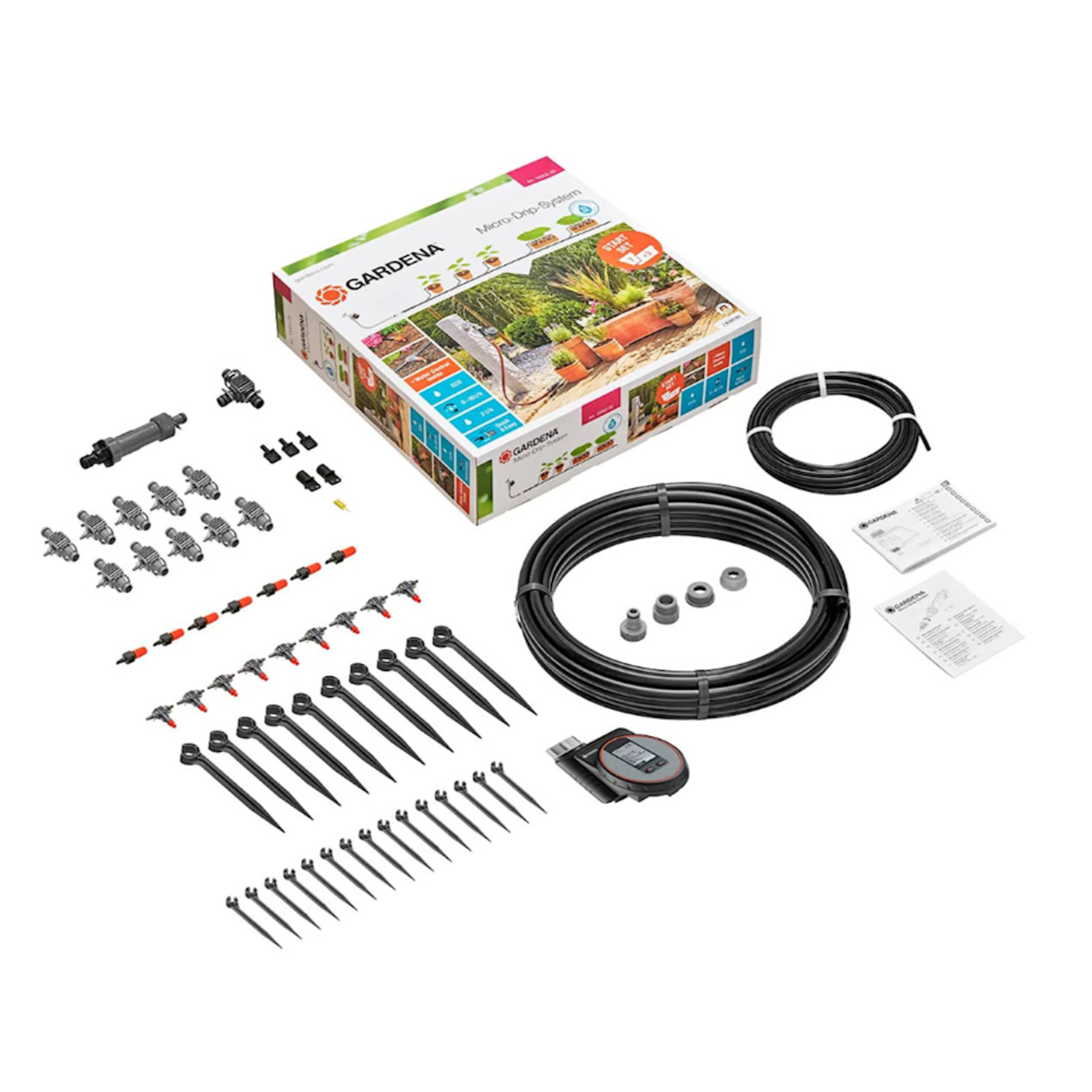 Vanningsstartsett Gardena Micro-Drip-System M for Terrass/Balkong med Timer