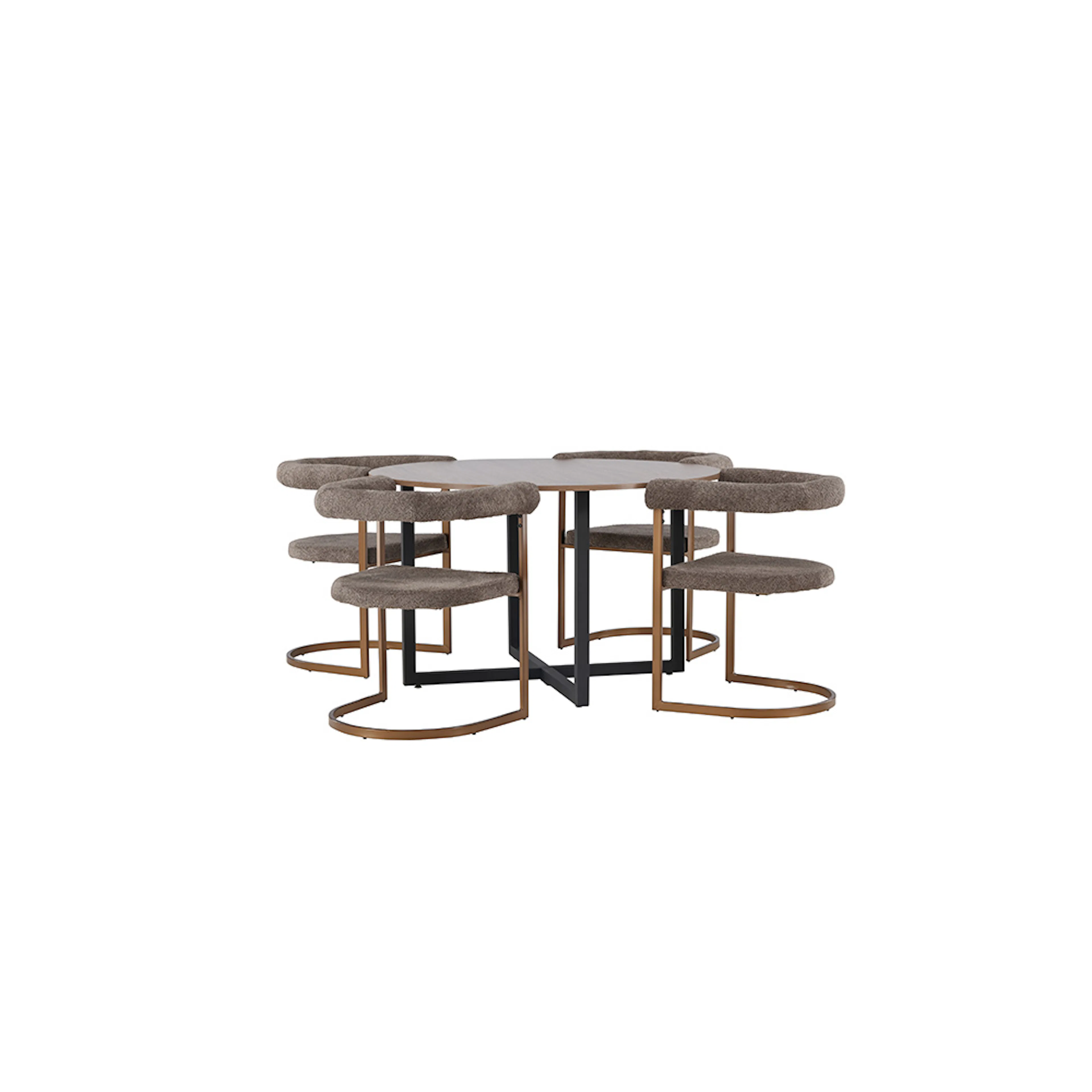 Spisegruppe Venture Home Durango Ø120 cm med 4 stk Morning Stoler