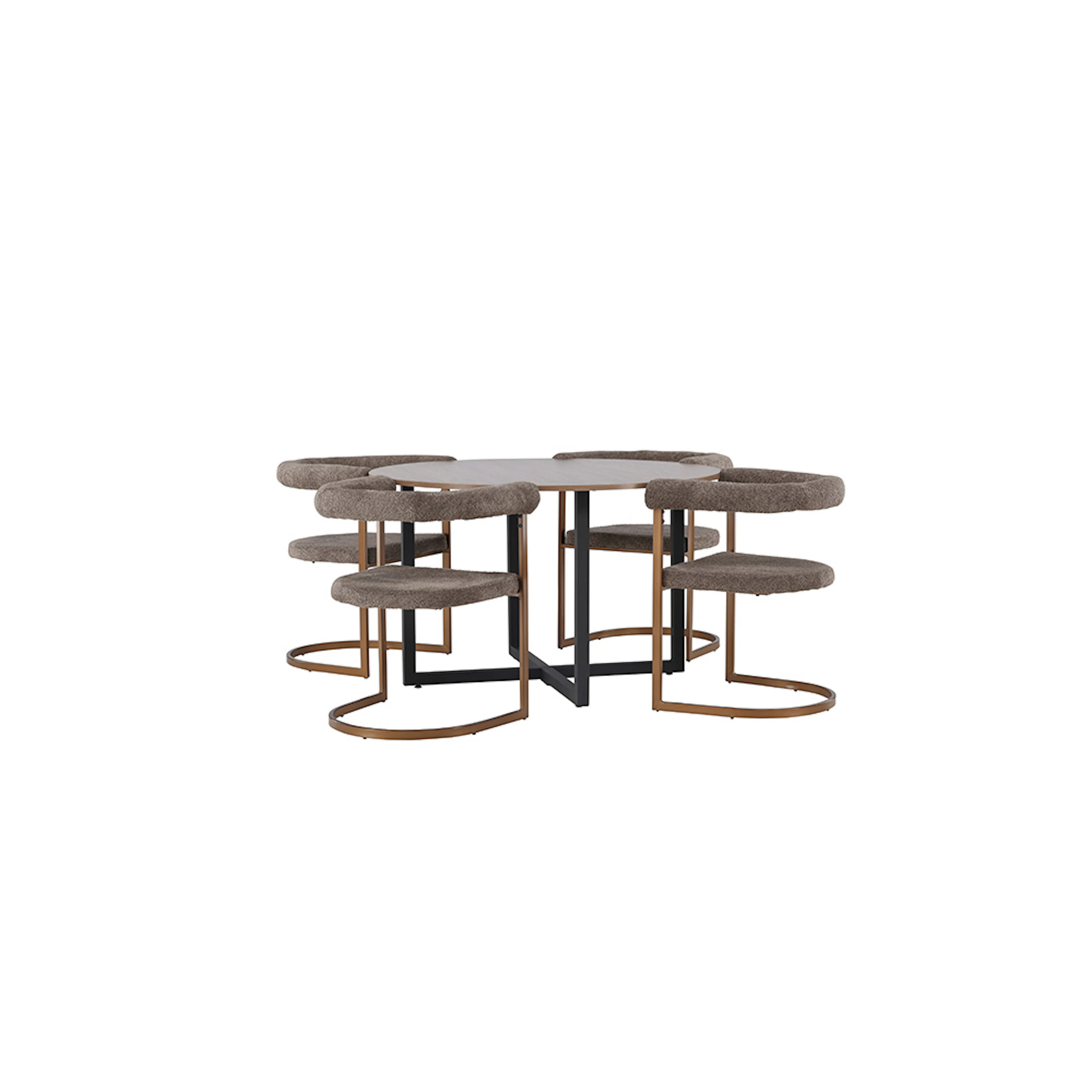 Spisegruppe Venture Home Durango Ø120 cm med 4 stk Morning Stoler