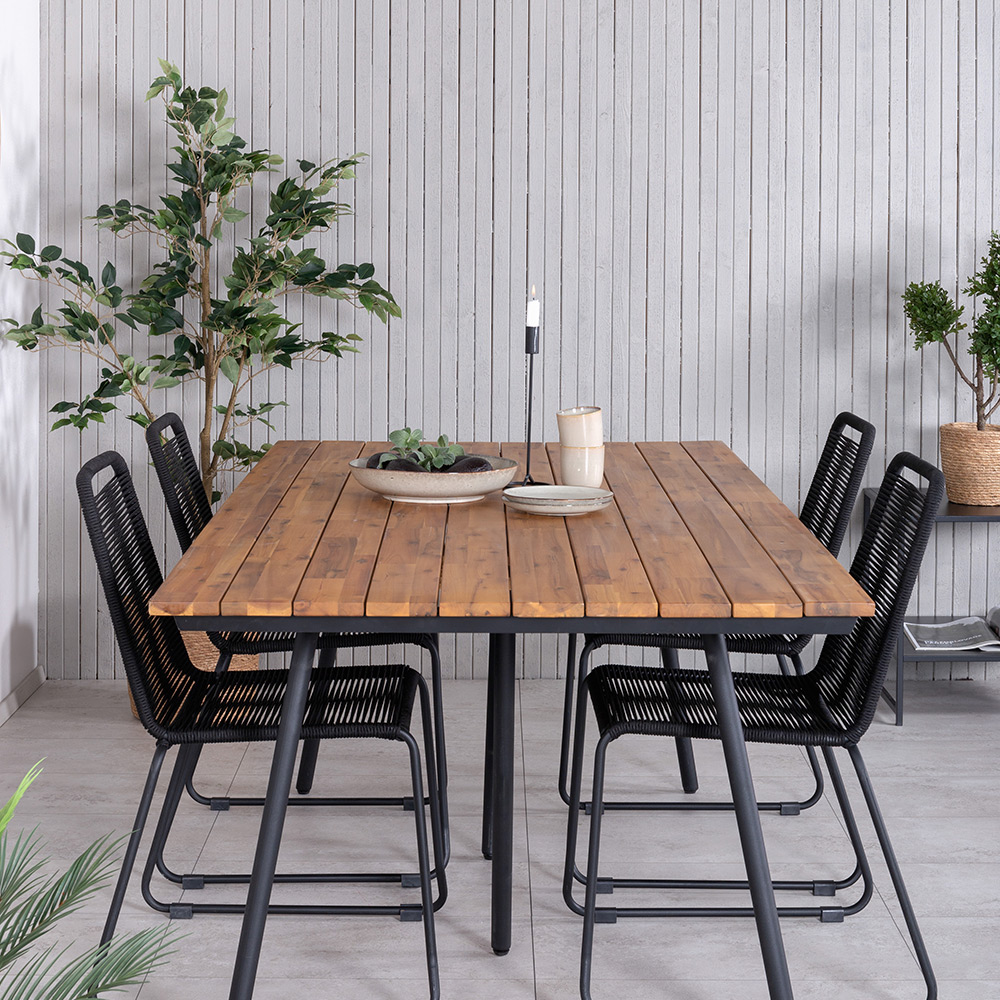 Spisegruppe Venture Home Chane med 4 Lumi Stablebare Spisestoler