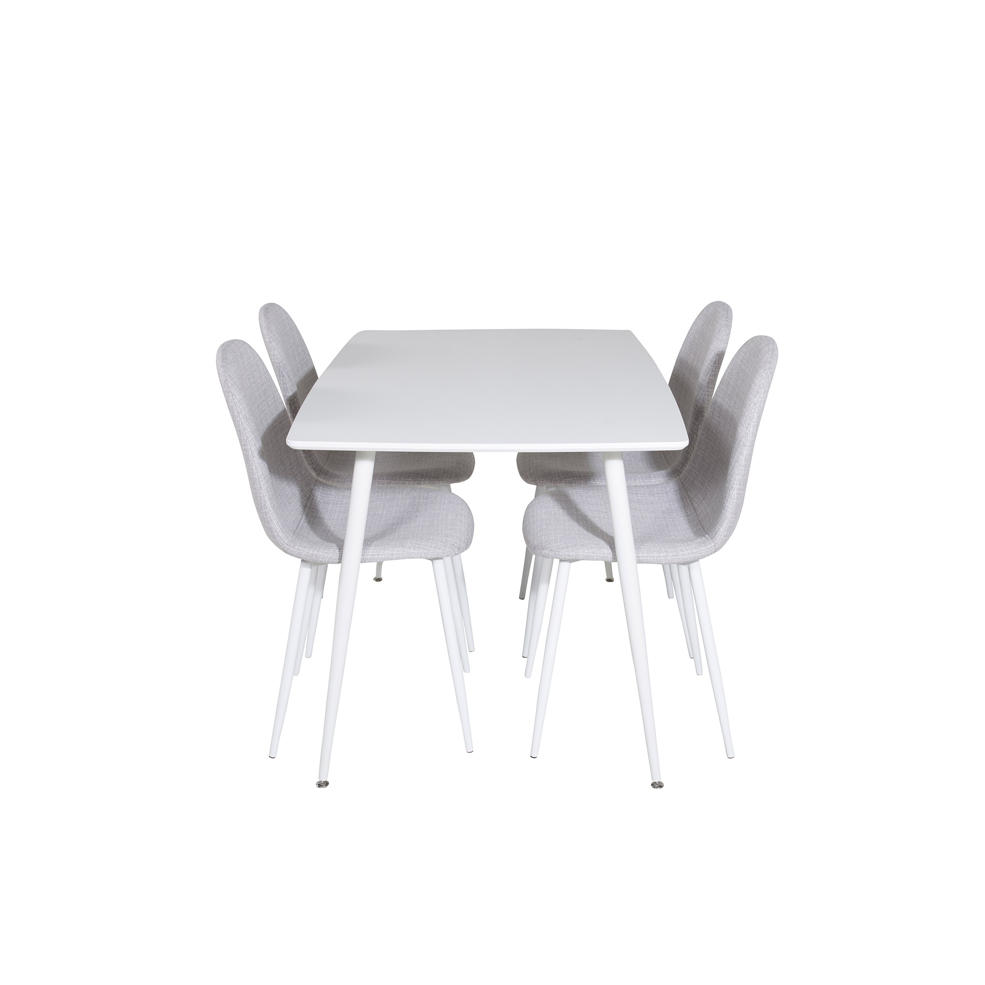 Spisegruppe Venture Home Pobbie med 4 Pobbie Stoler Hvit