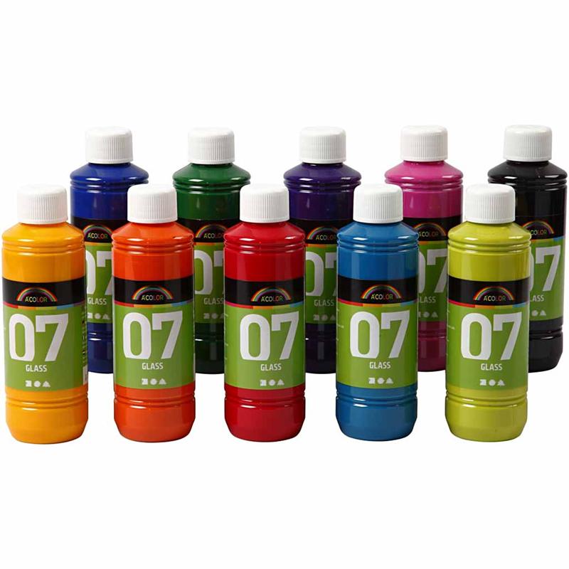 Glass Creativ Company A-Color Ass Farger 10x250 ml/1 Pk