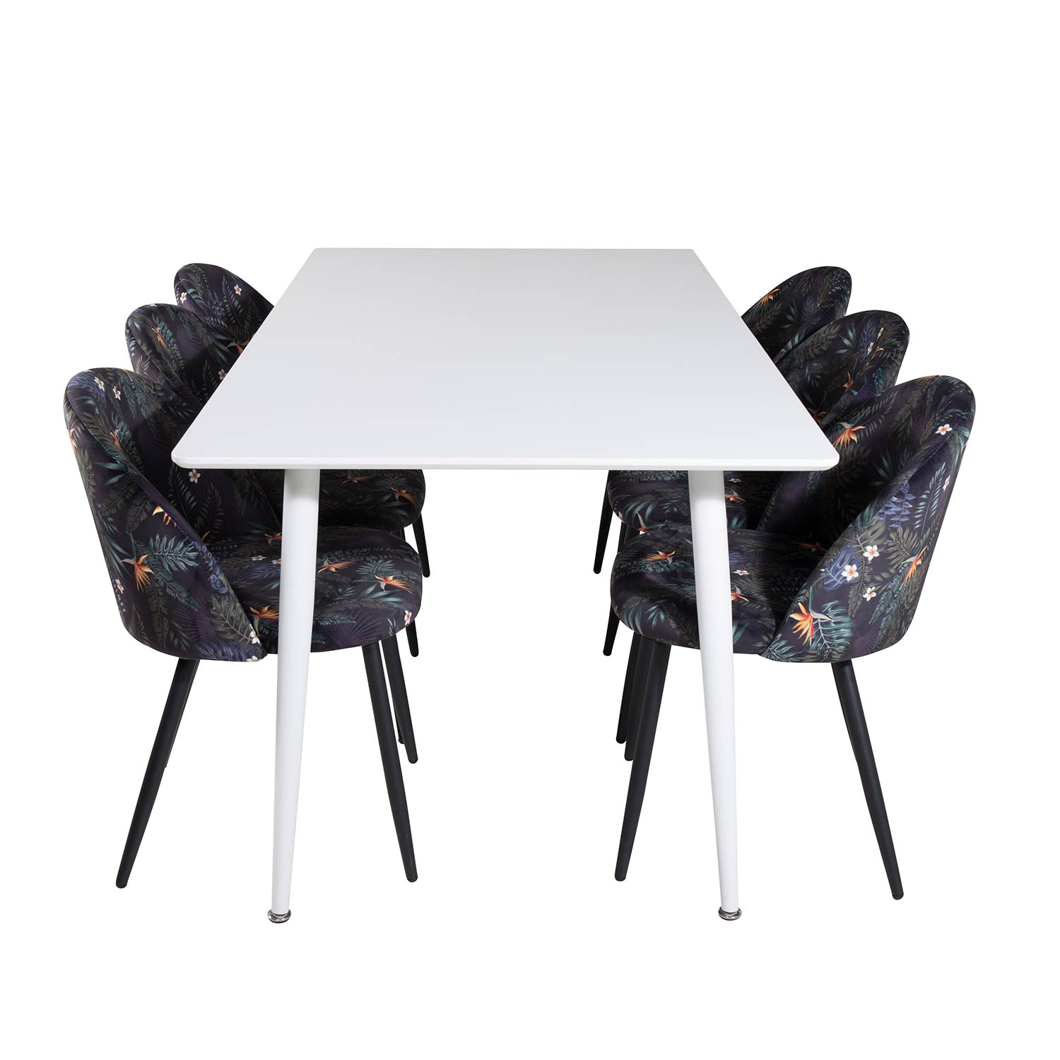Spisegruppe Venture Home Pobbie med 6 Valentina Stoler Polyester