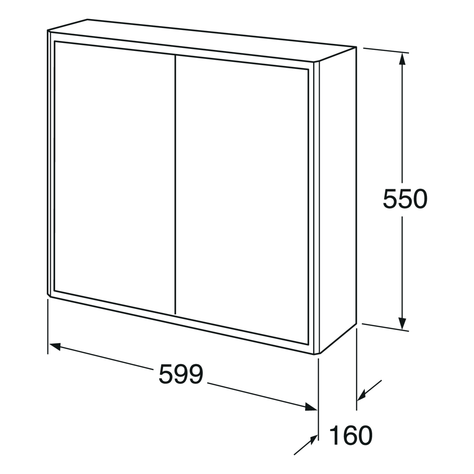 Veggskap Gustavsberg Graphic Grund 60 cm