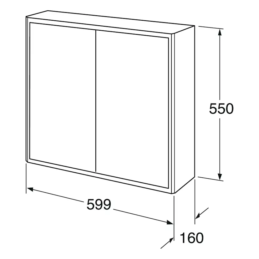 Veggskap Gustavsberg Graphic Grund 60 cm