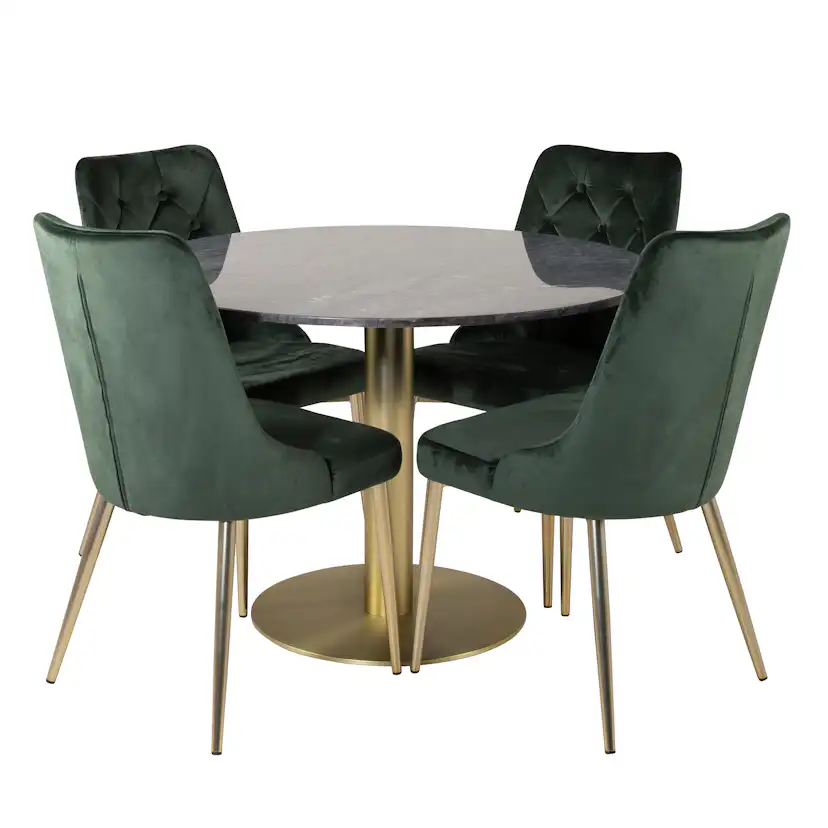 Spisegruppe Venture Home Estelle med 4 Vera Stoler Fløyel