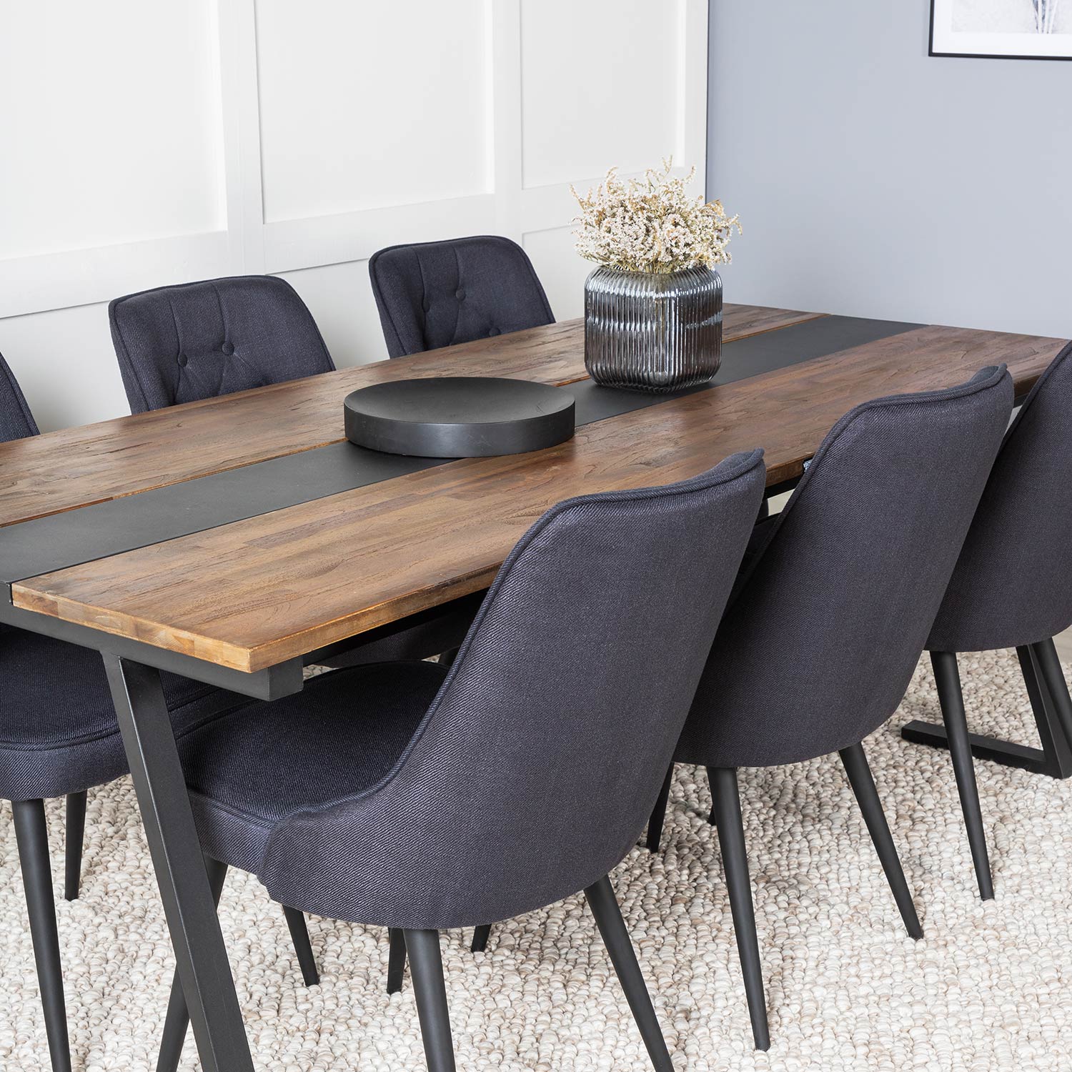 Spisegruppe Venture Home Jane med 6 Vera Stoler Polyester