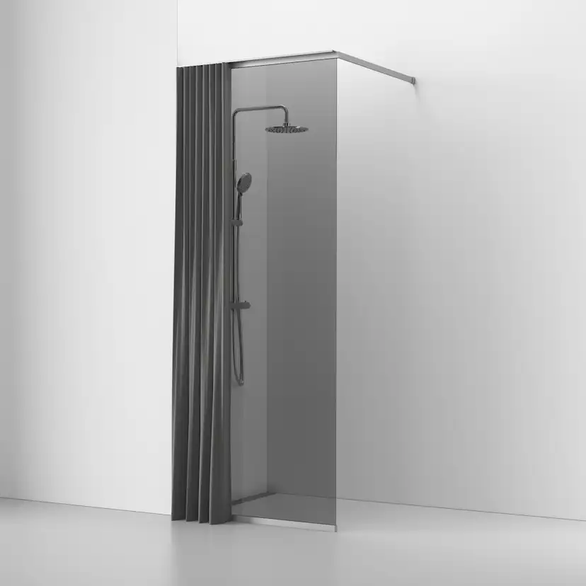 Langfoss Gardin 90x230 Granitgrå H: 2300 mm, Granitgrå