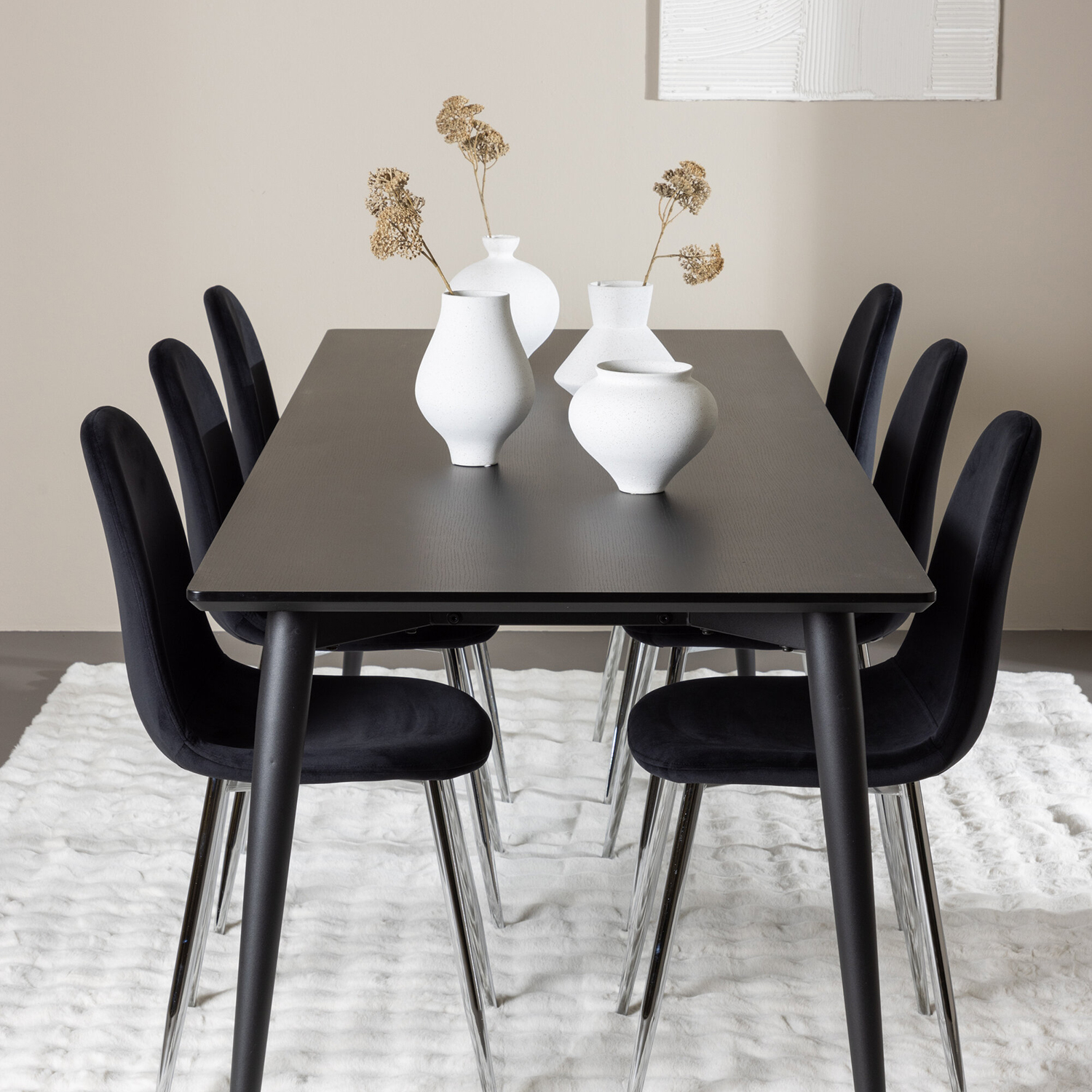 Spisegruppe Venture Home Ellis 230 med 6 stk Polar Stoler Fløyel