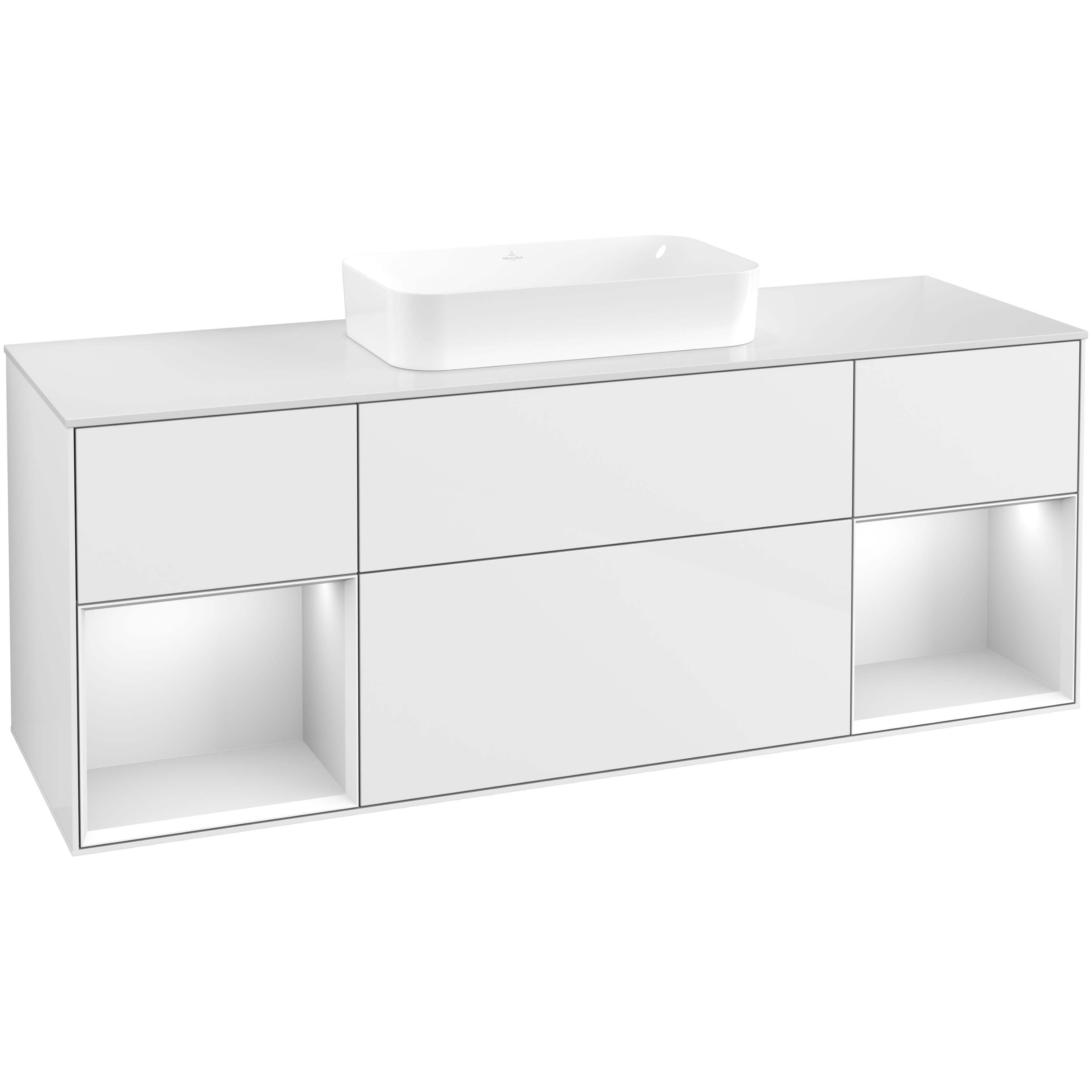 Tvättställsskåp Villeroy & Boch Finion med Två Hyllor och Bänkskiva för Fristående Tvättställ
