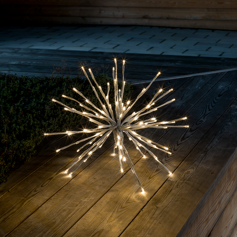 Dekorationsboll spröt vit 40cm 120vv LED 24V/IP44 Varmhvit/Hvit