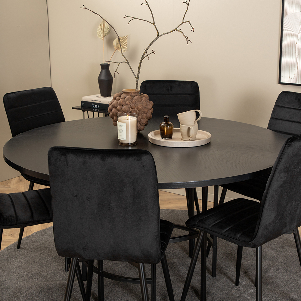 Spisegruppe furniture/fashion Copenhagen Ø140 cm med 6 Windu Stoler