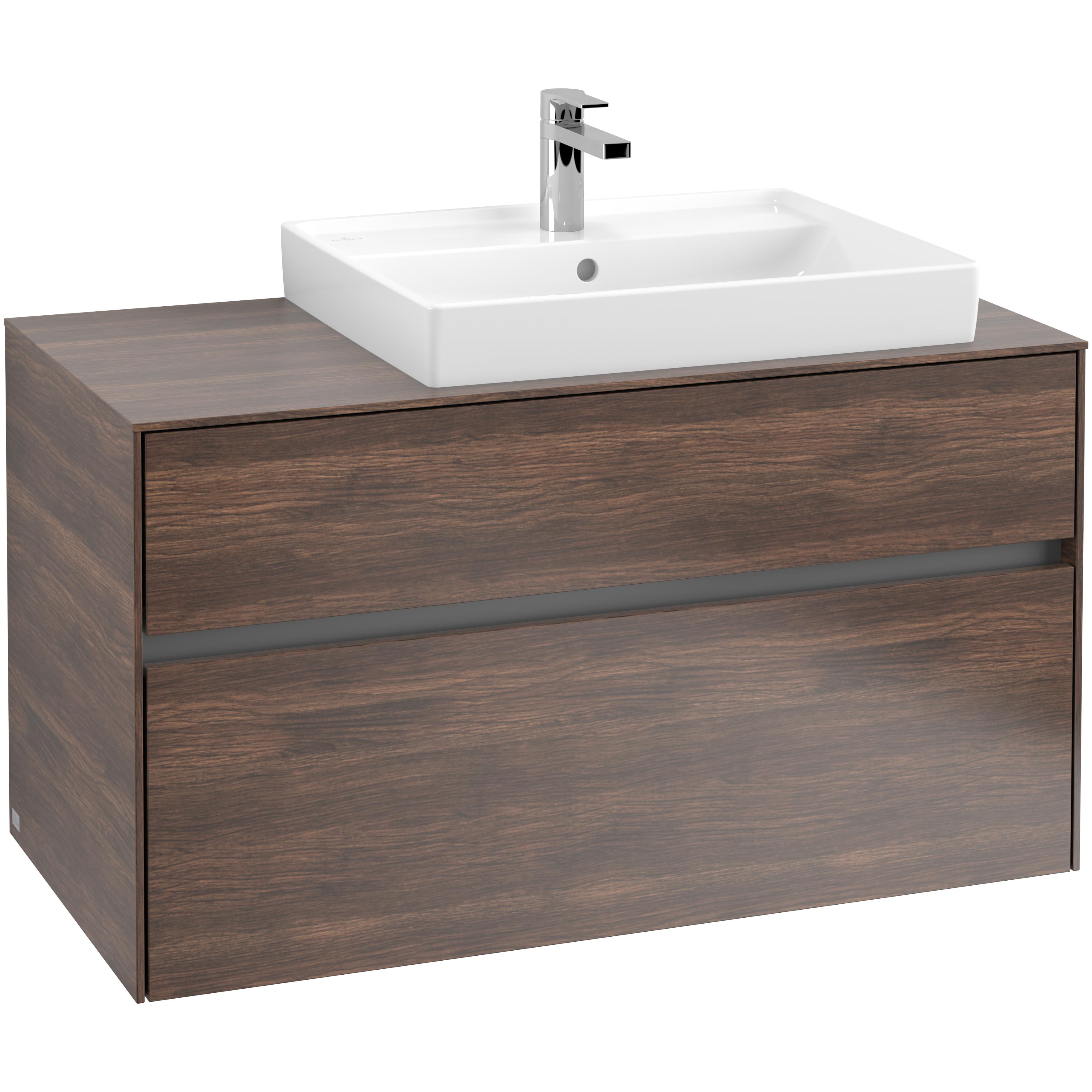 Tvättställsskåp Villeroy & Boch Collaro 100 cm med 2 Lådor för Ovanpåliggande Tvättställ | badrum - badrumsmobler - tvattstallsskap-och-kommod | KakelKungen