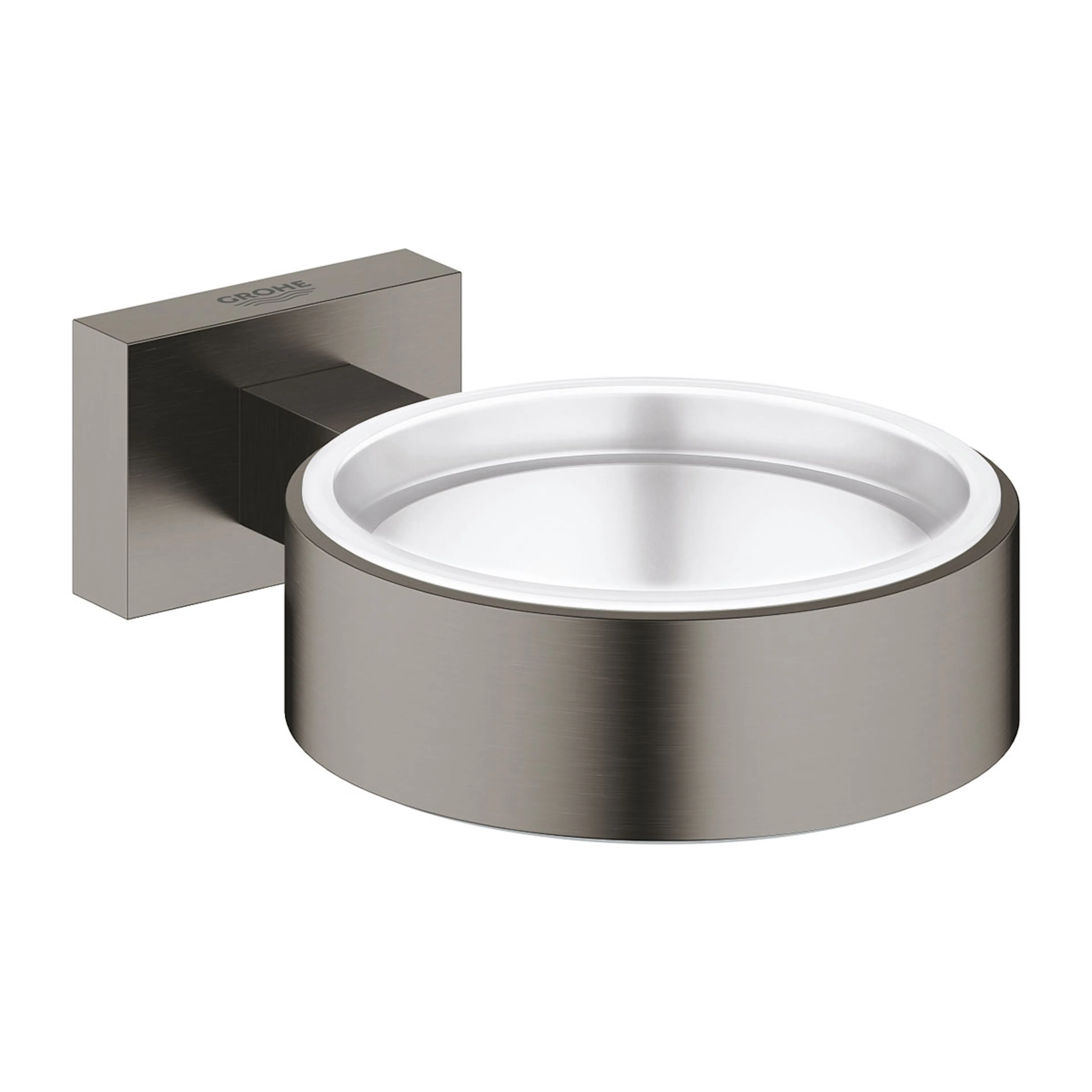 Essentials Cube Hållare glas/tvål/pump Brushed Hard Graphite