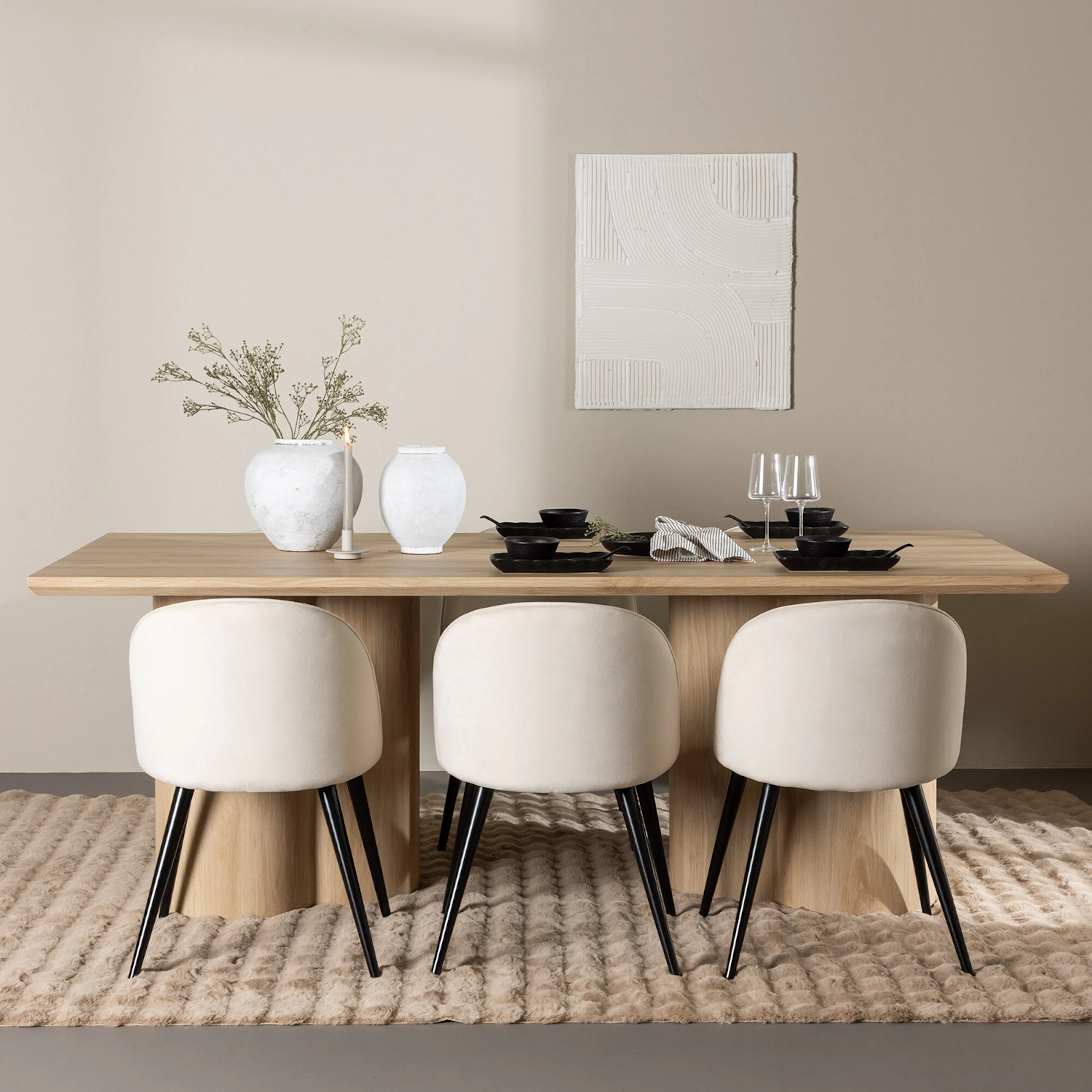 Hvit vask/Beige
