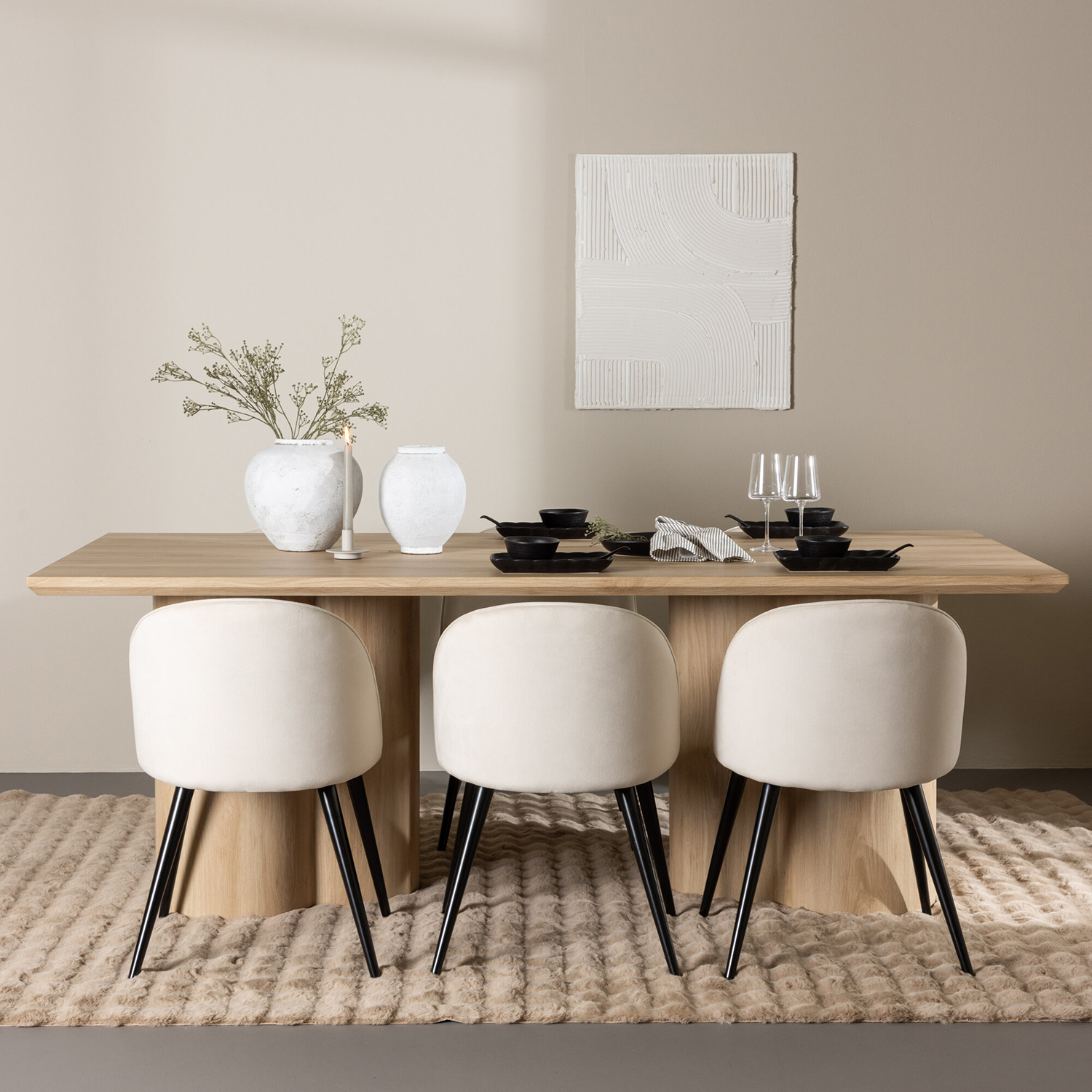 Spisegruppe Venture Home Olivia 210 med 6 stk Velvet Stoler