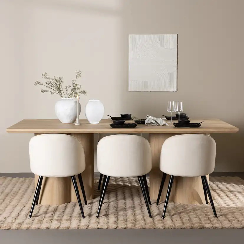 Spisegruppe Venture Home Olivia 210 med 6 stk Velvet Stoler