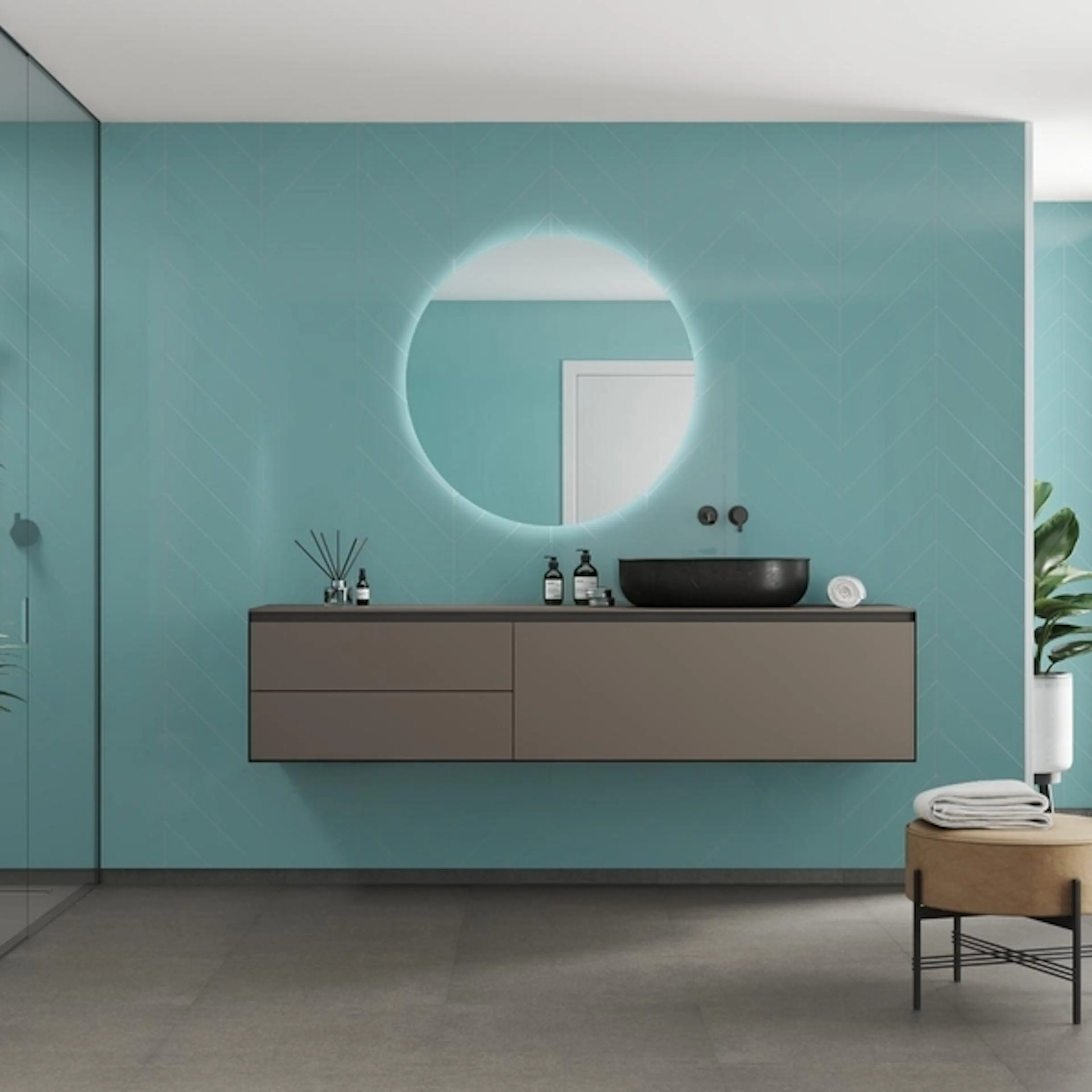 Baderomspanel Fibo 2212-M78 Aquamarine