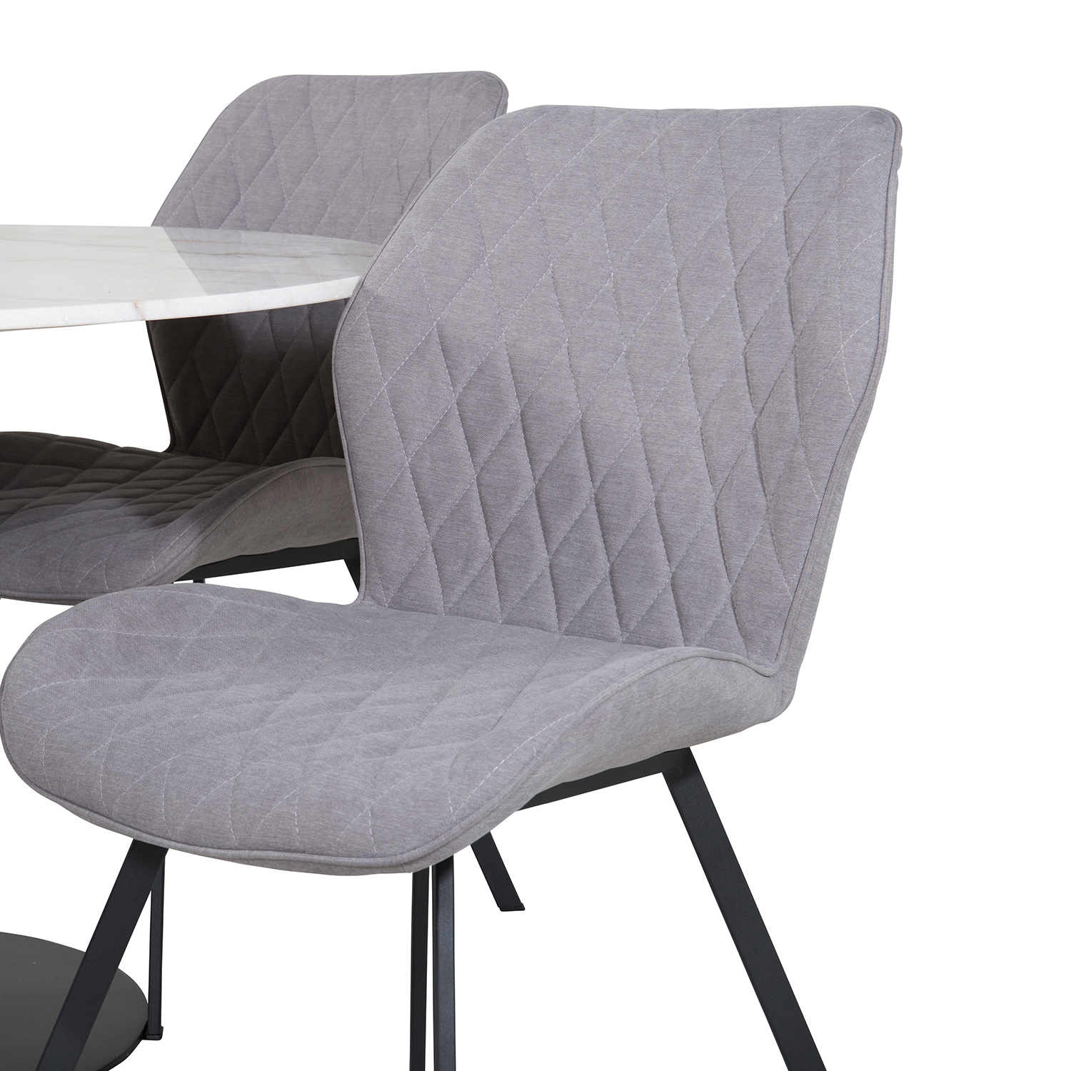 Spisegruppe Venture Home Estelle med 4 Geneva Stoler Polyester