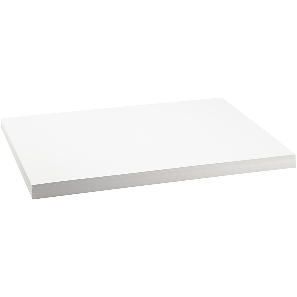 Dekorationskartong, vit, A2, 420x600 mm, 250 g, 100 ark/ 1 f Hvit