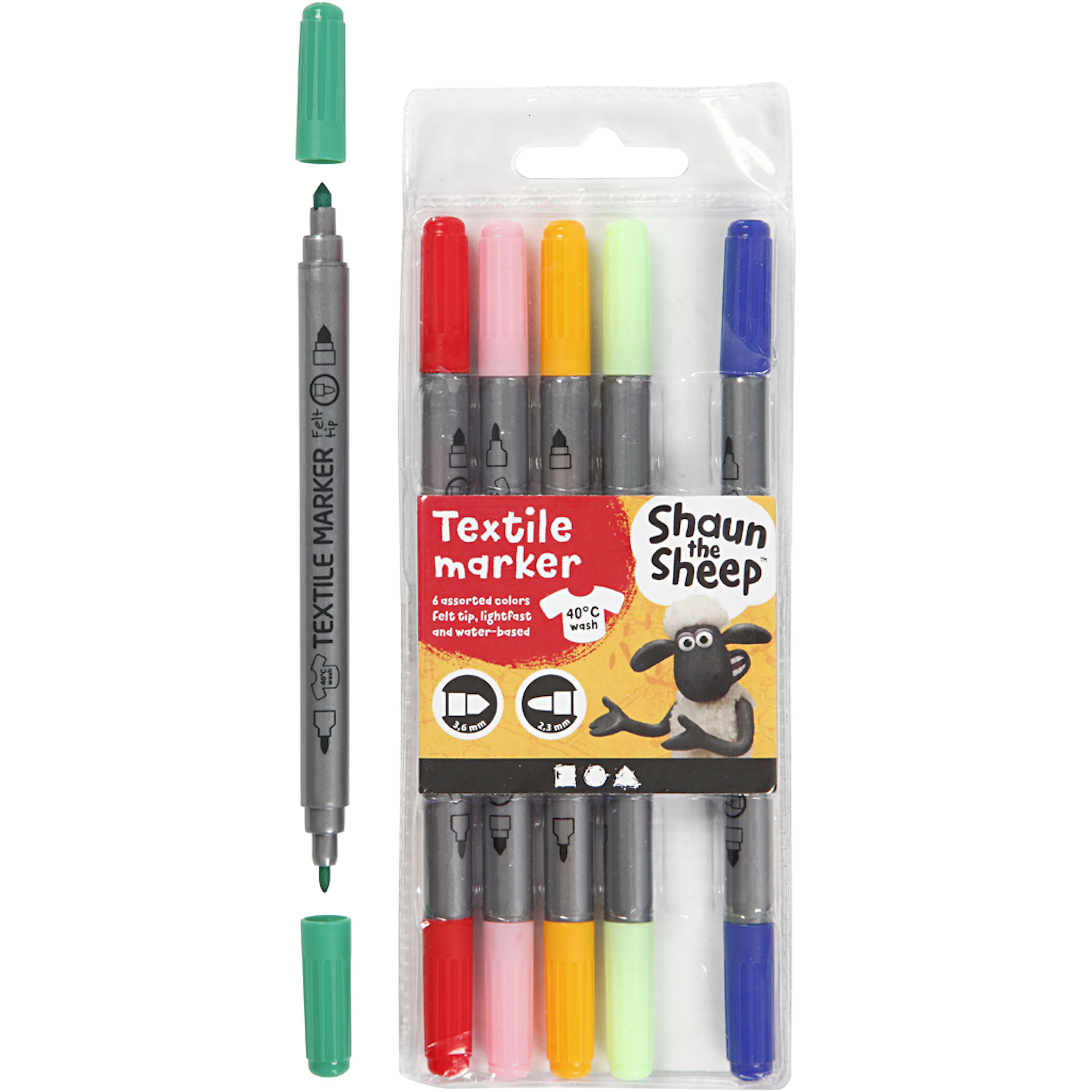 Tekstiltusj Creativ Company 6 stk/1 pk