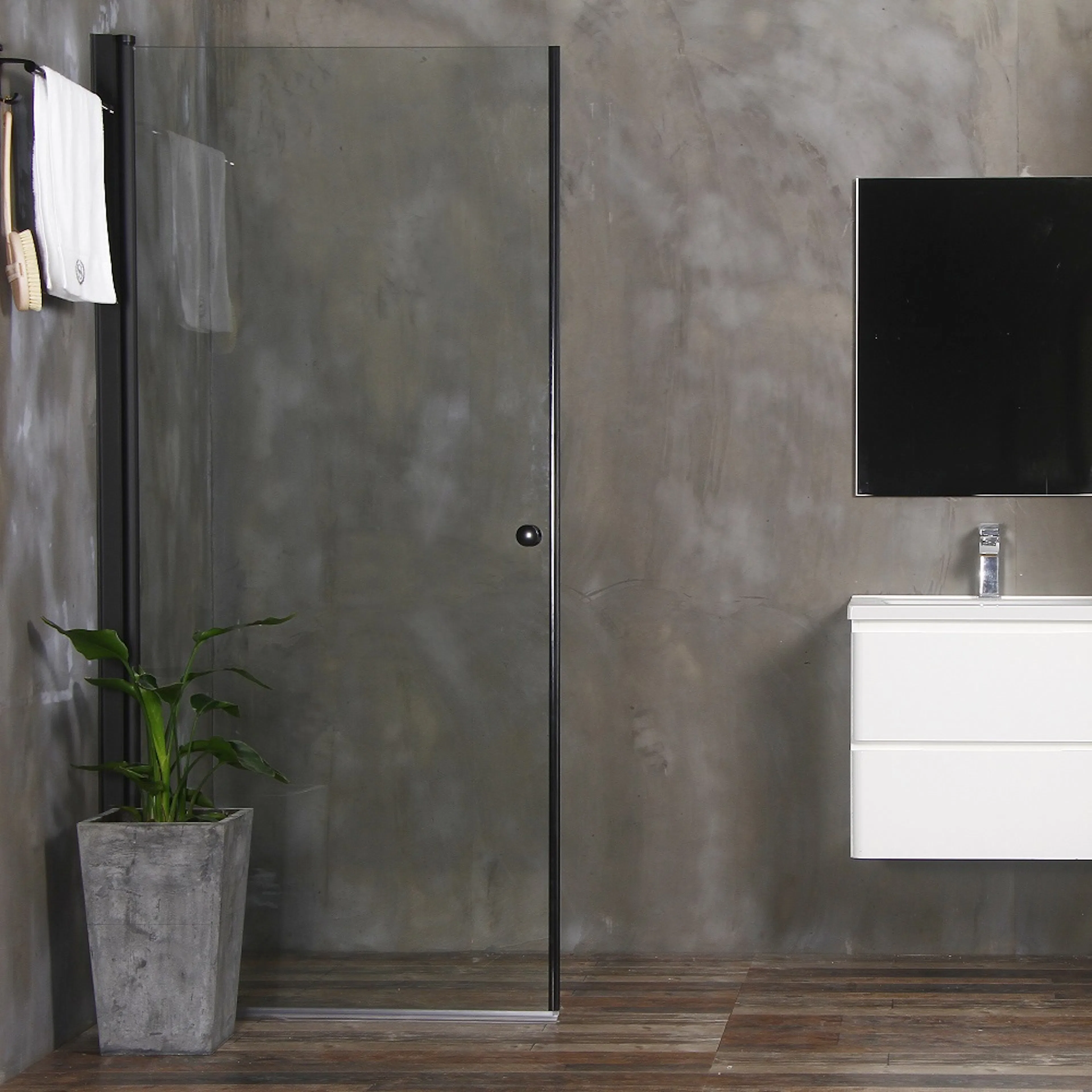 Dusjdør Bathlife Allsidig Rett Dør Sort