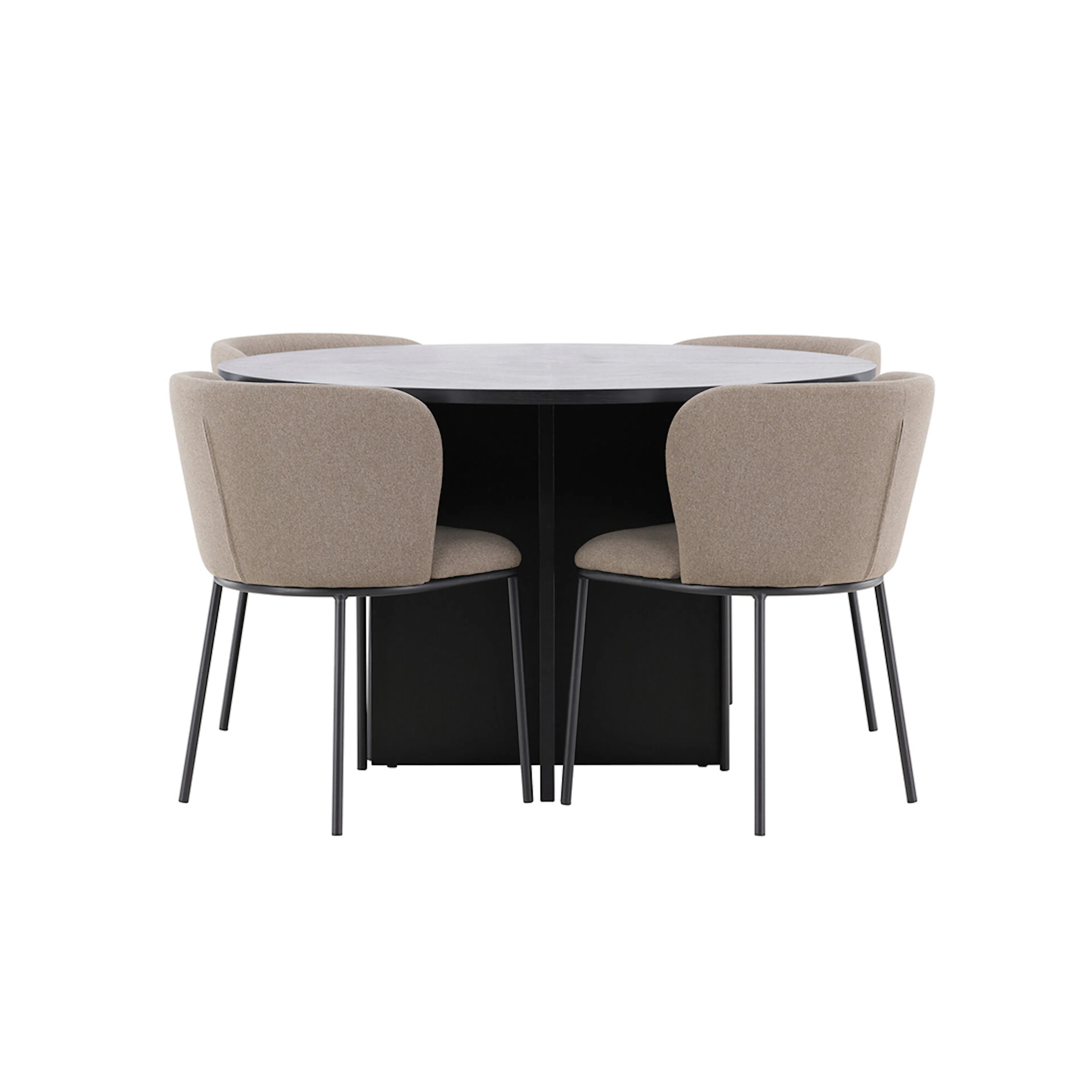 Spisegruppe Venture Home Strada Ø120 cm med 4st Edina Spisestoler