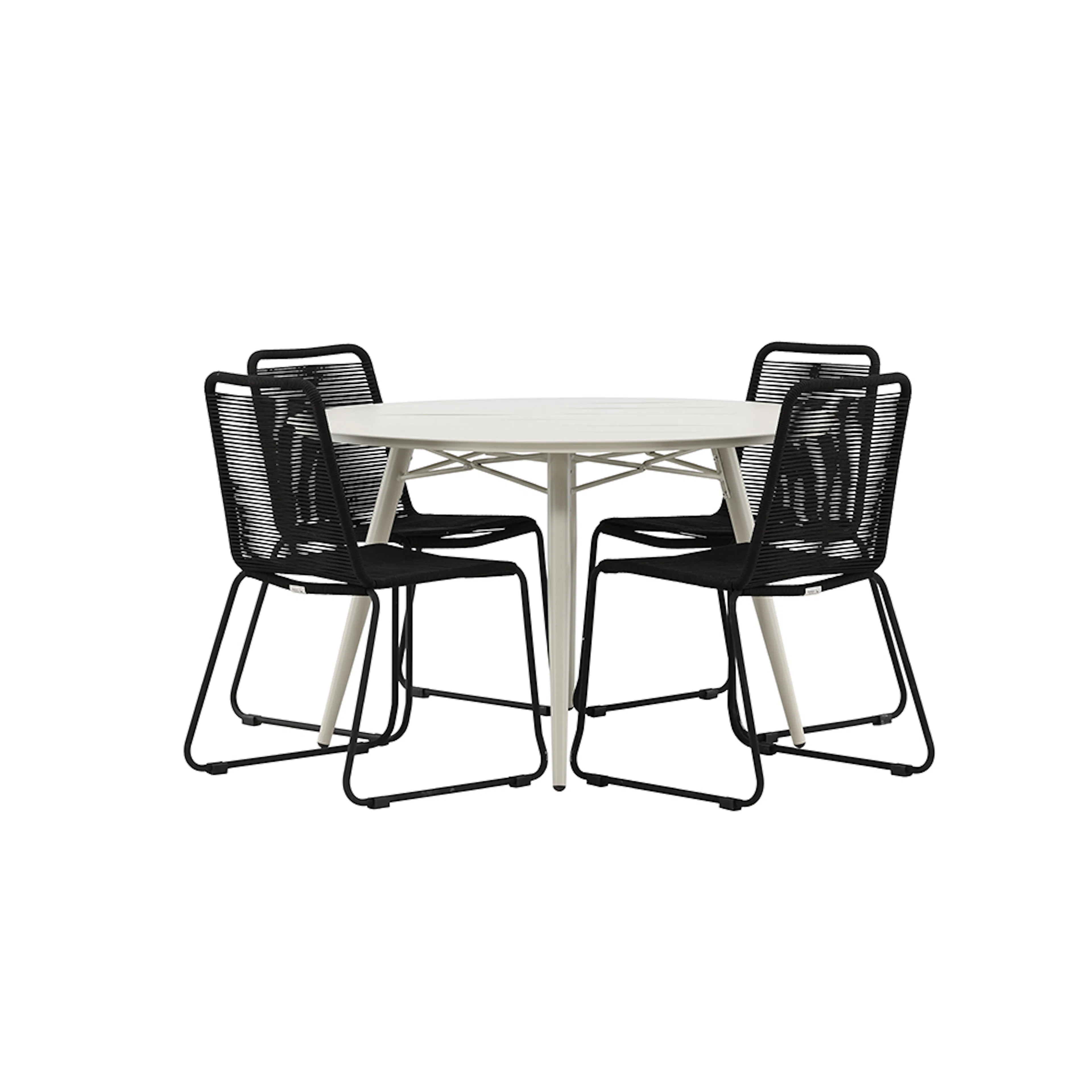Spisegruppe Venture Home Lina Ø120 cm med 4 Lindos Stoler