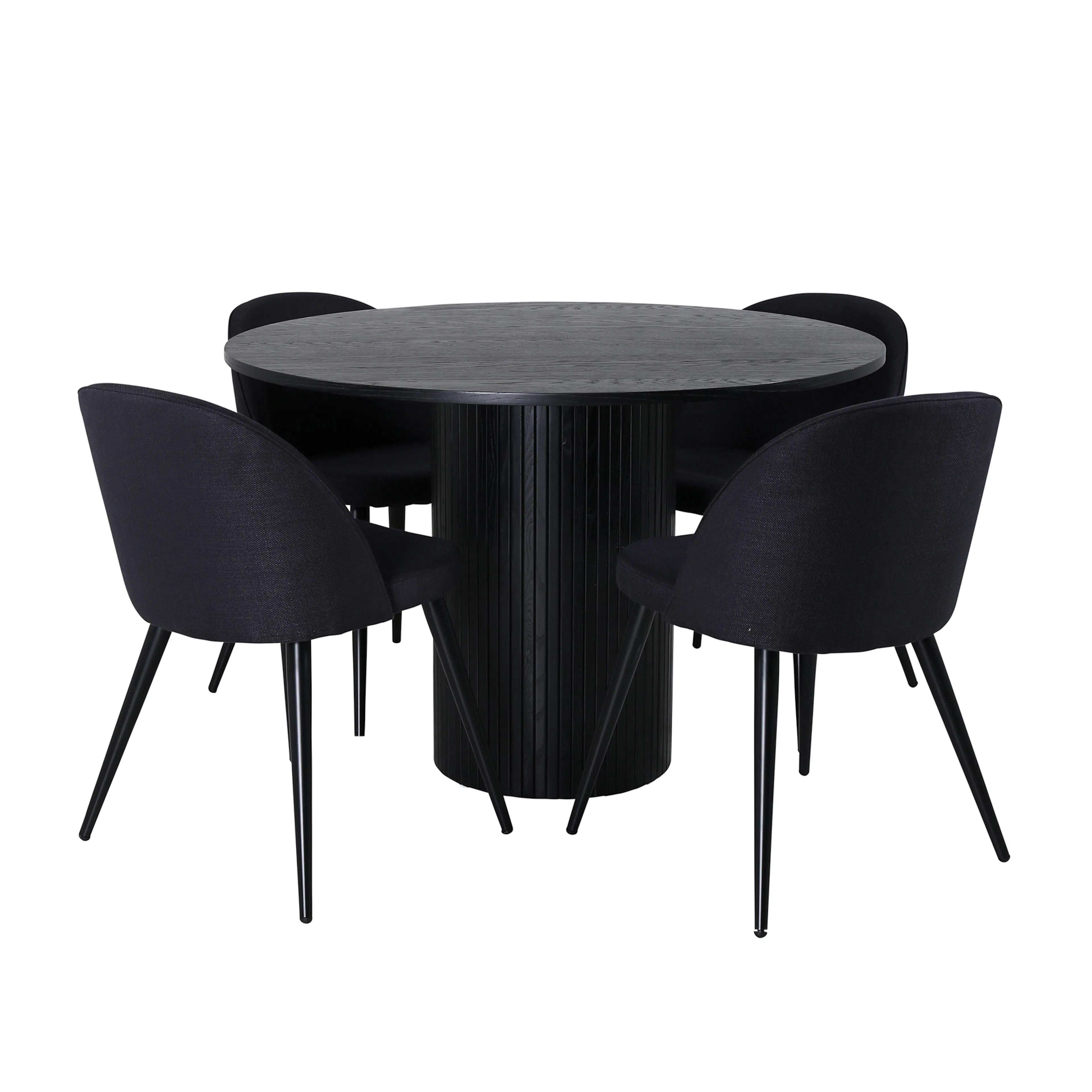 Spisegruppe Venture Home Bianca Rund Sort med 4 Valentina Stoler