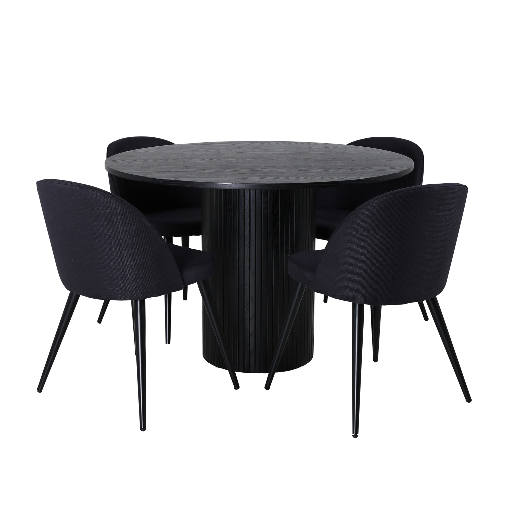 Spisegruppe Venture Home Bianca Rund Sort med 4 Valentina Stoler