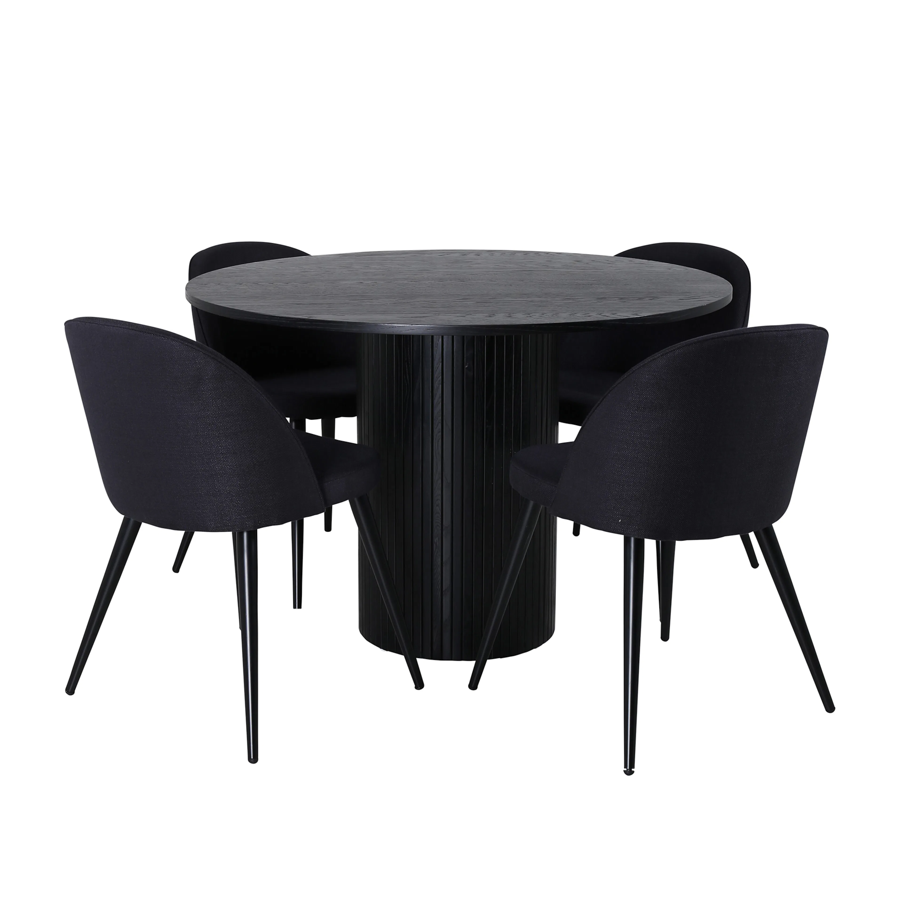 Spisegruppe Venture Home Bianca Rund Sort med 4 Valentina Stoler