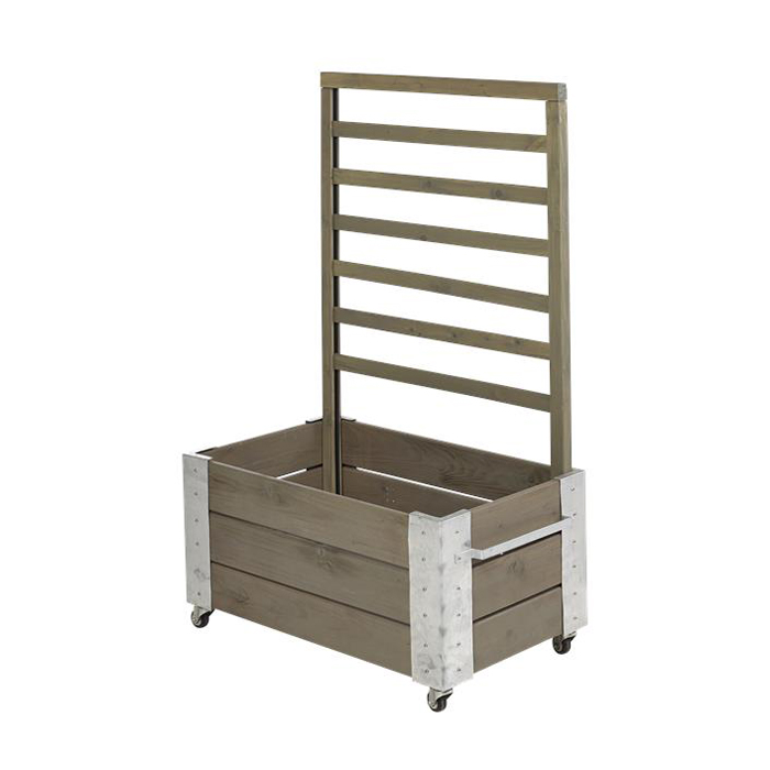 Blomsterkasse PLUS Cubic med espalier Gråbrun 87x50x130 cm