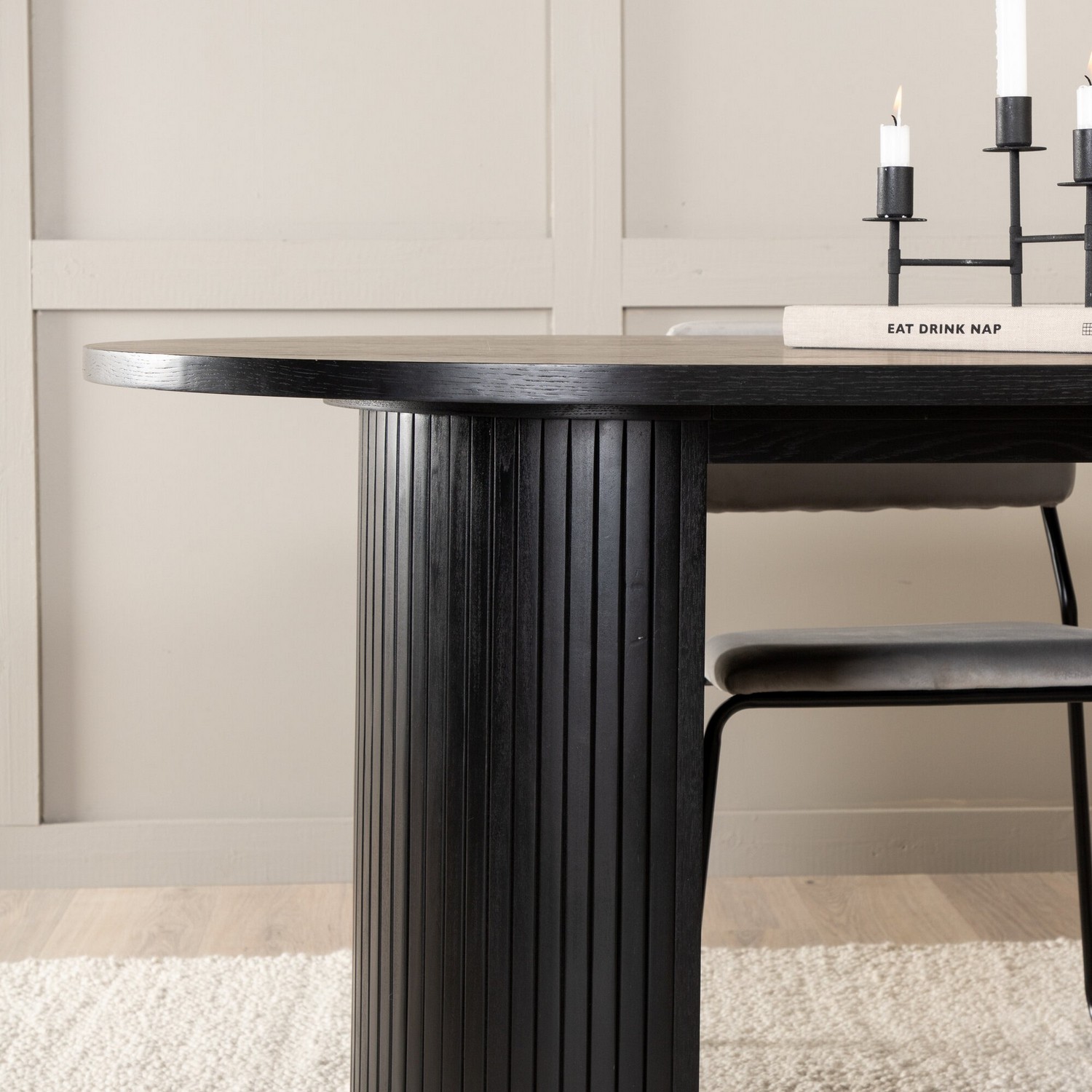 Spisegruppe Venture Home Bianca Sort med 4 Kungshamn Stoler