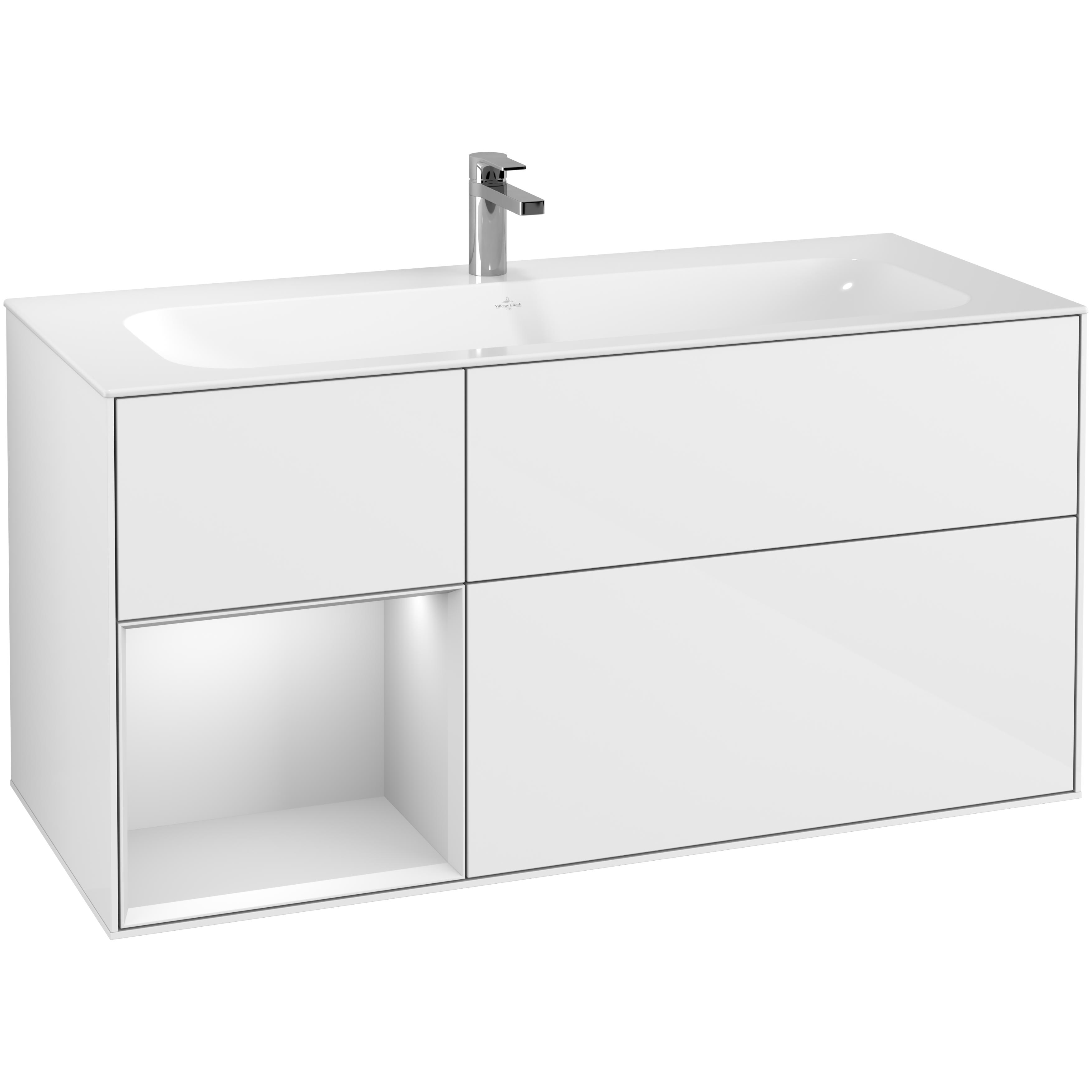 Tvättställsskåp Villeroy & Boch Finion med 3 Lådor och Hylla för Inbyggt Tvättställ | badrum - badrumsmobler - tvattstallsskap-och-kommod | KakelKungen