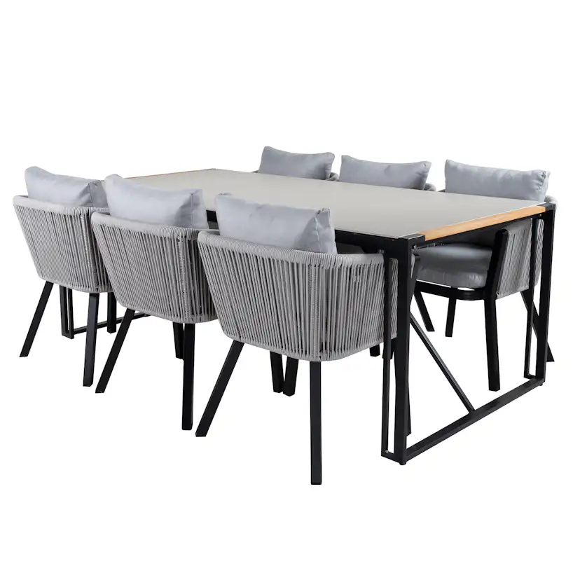 Spisegruppe Venture Home Texas med 6 Veny Stoler