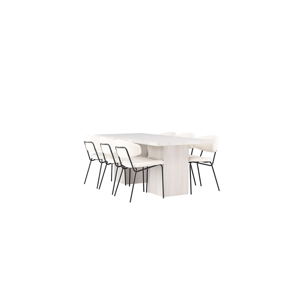 Spisegruppe Venture Home Olga med 6 stk Chico Stoler
