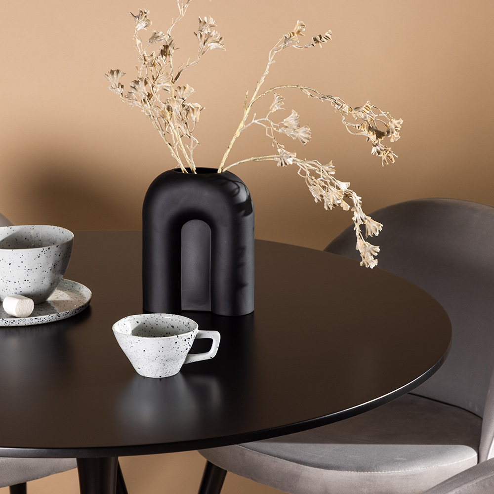 Spisegruppe Venture Home Glade Ø 100 cm med 4 Velvet Stoler