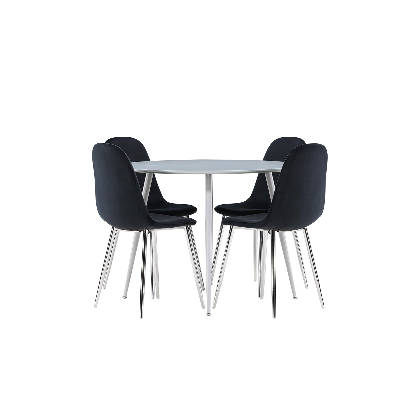 Spisegruppe Venture Home Plaza Ø100 med 4 stk Polar Stoler Fløyel