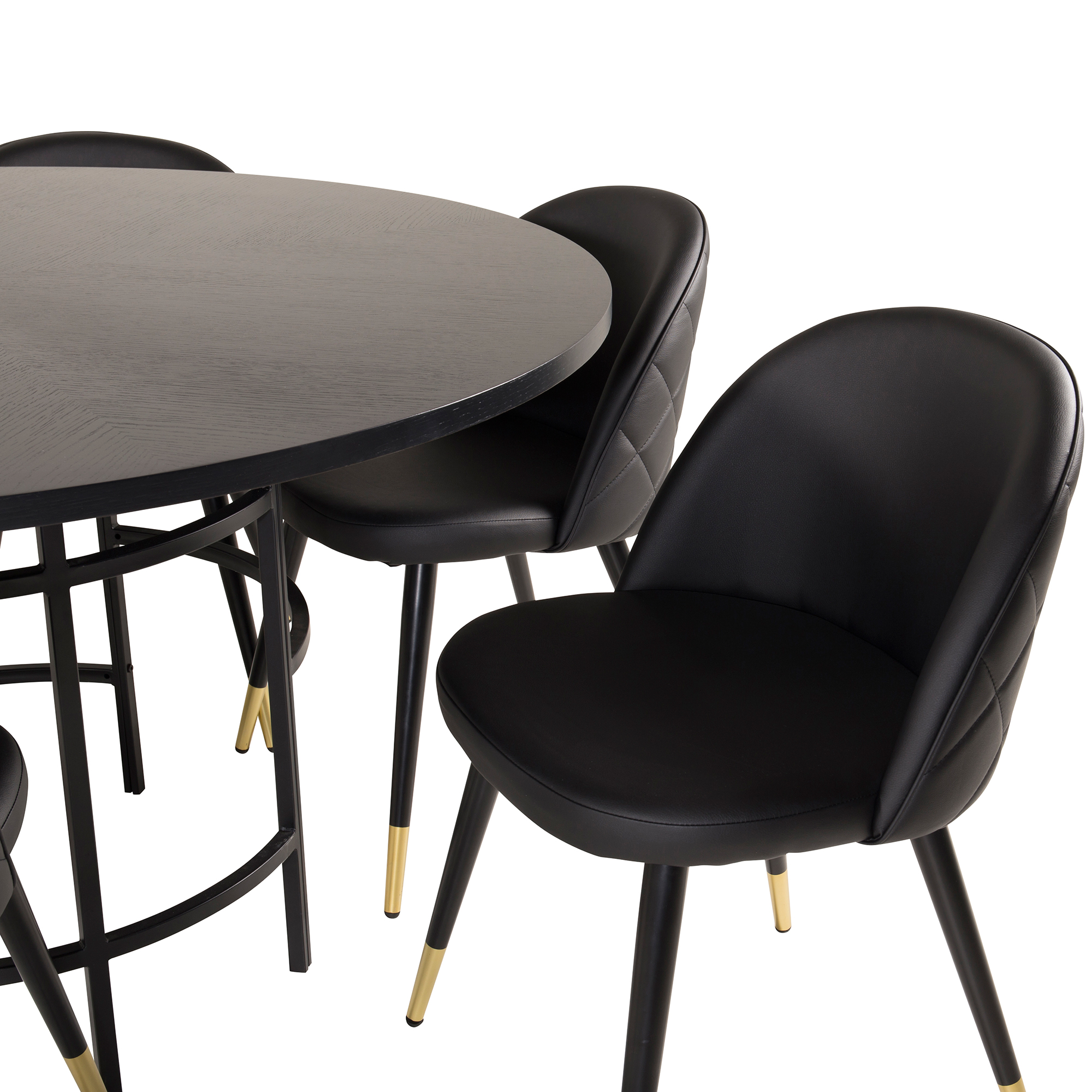 Spisegruppe furniture/fashion Copenhagen med 6 Valentina Kunstlær Stoler