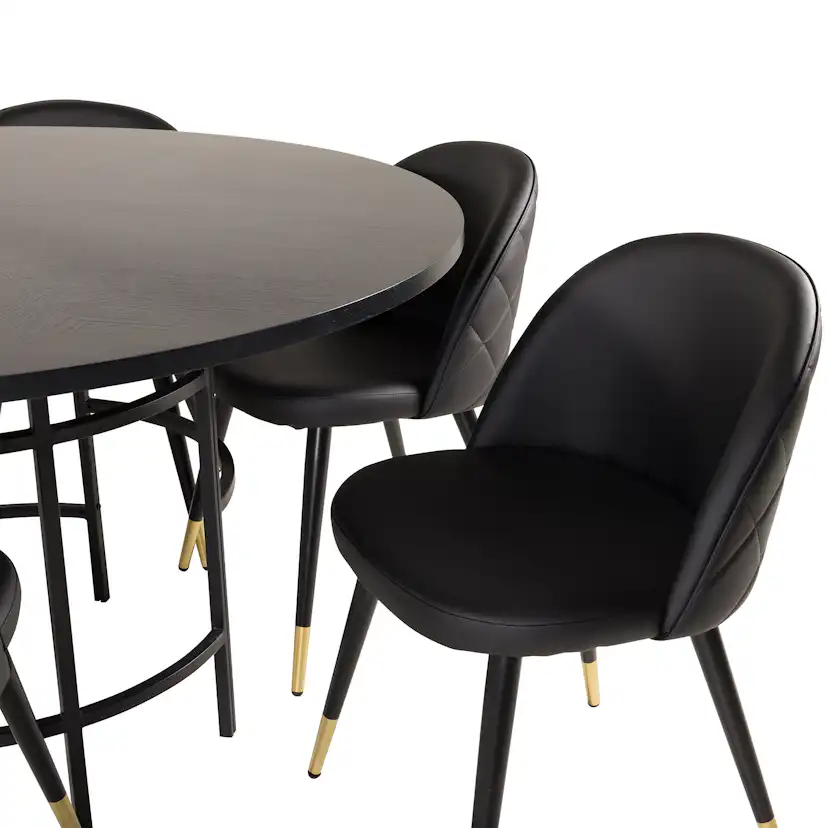 Spisegruppe furniture/fashion Copenhagen med 6 Valentina Kunstlær Stoler