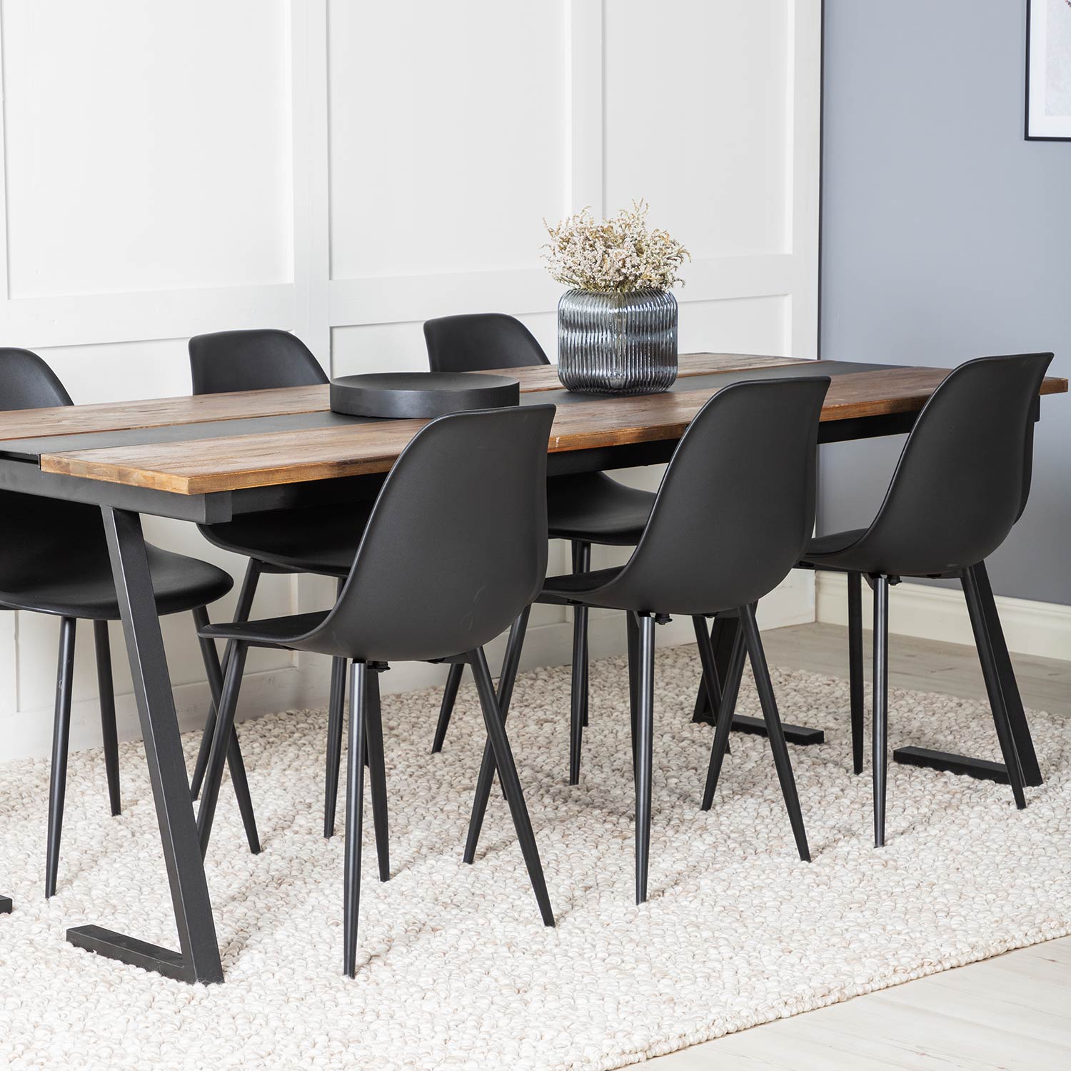 Spisegruppe Venture Home Jane med 6 Pop Stoler