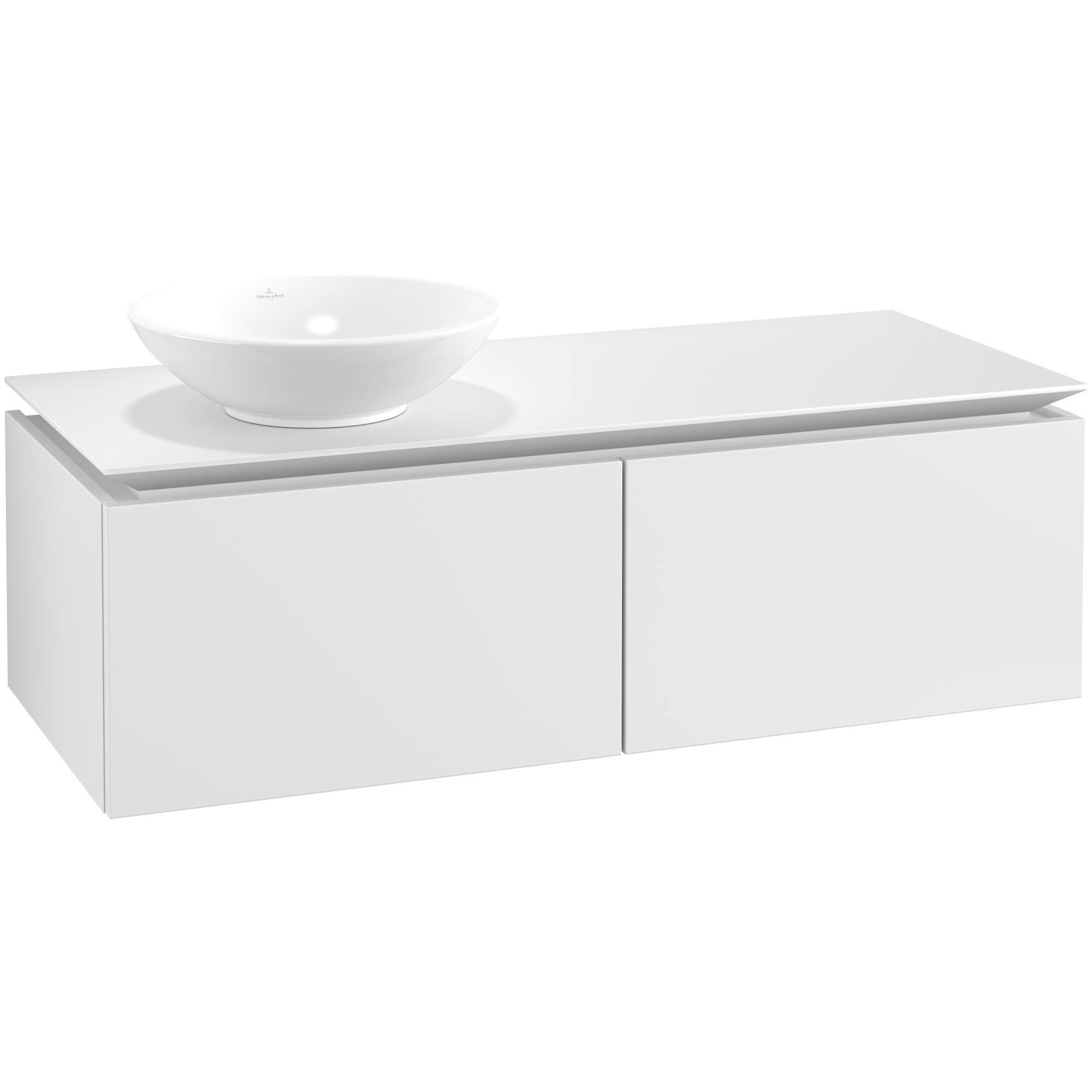 Tvättställsskåp Villeroy & Boch Legato Kompakt 1200 med 2 Lådor för Ocentrerat Ytmonterat Tvättställ | badrum - badrumsmobler - tvattstallsskap-och-kommod | KakelKungen