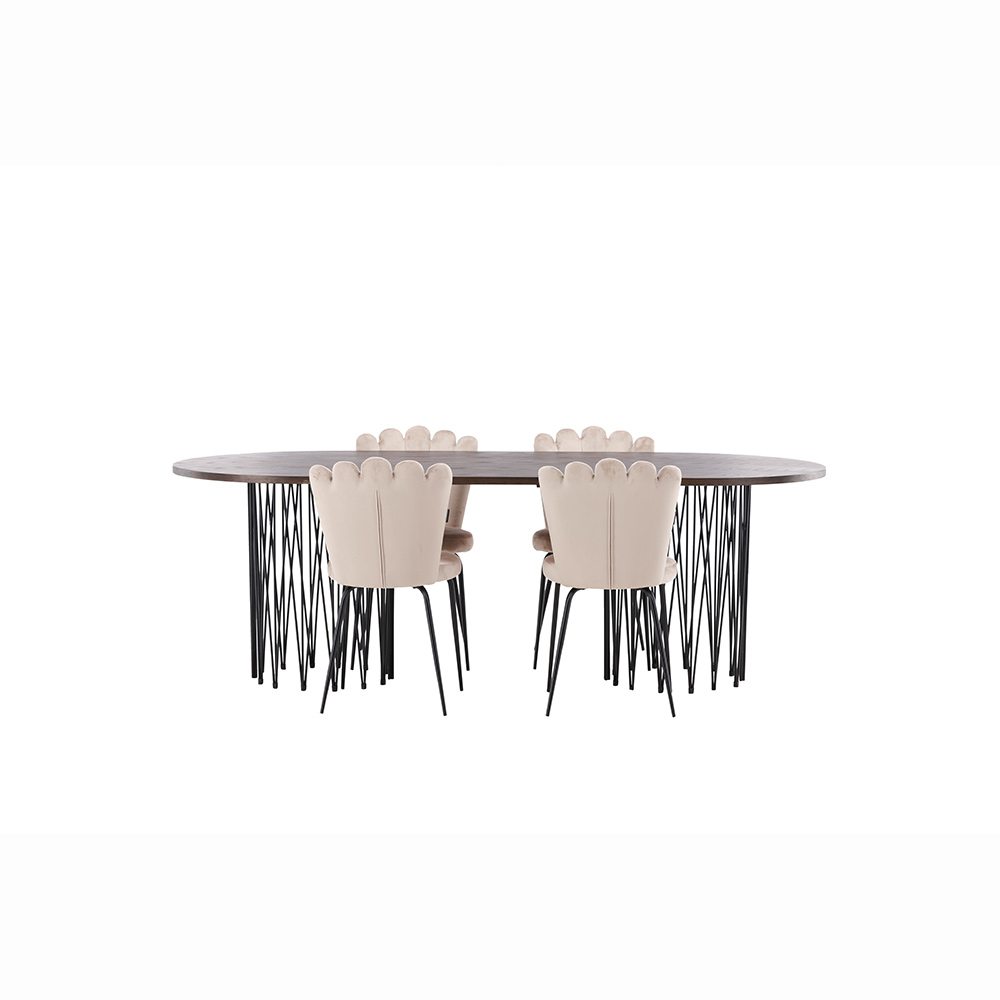 Spisegruppe furniture/fashion Stone med 4 Limhamn Light Stoler