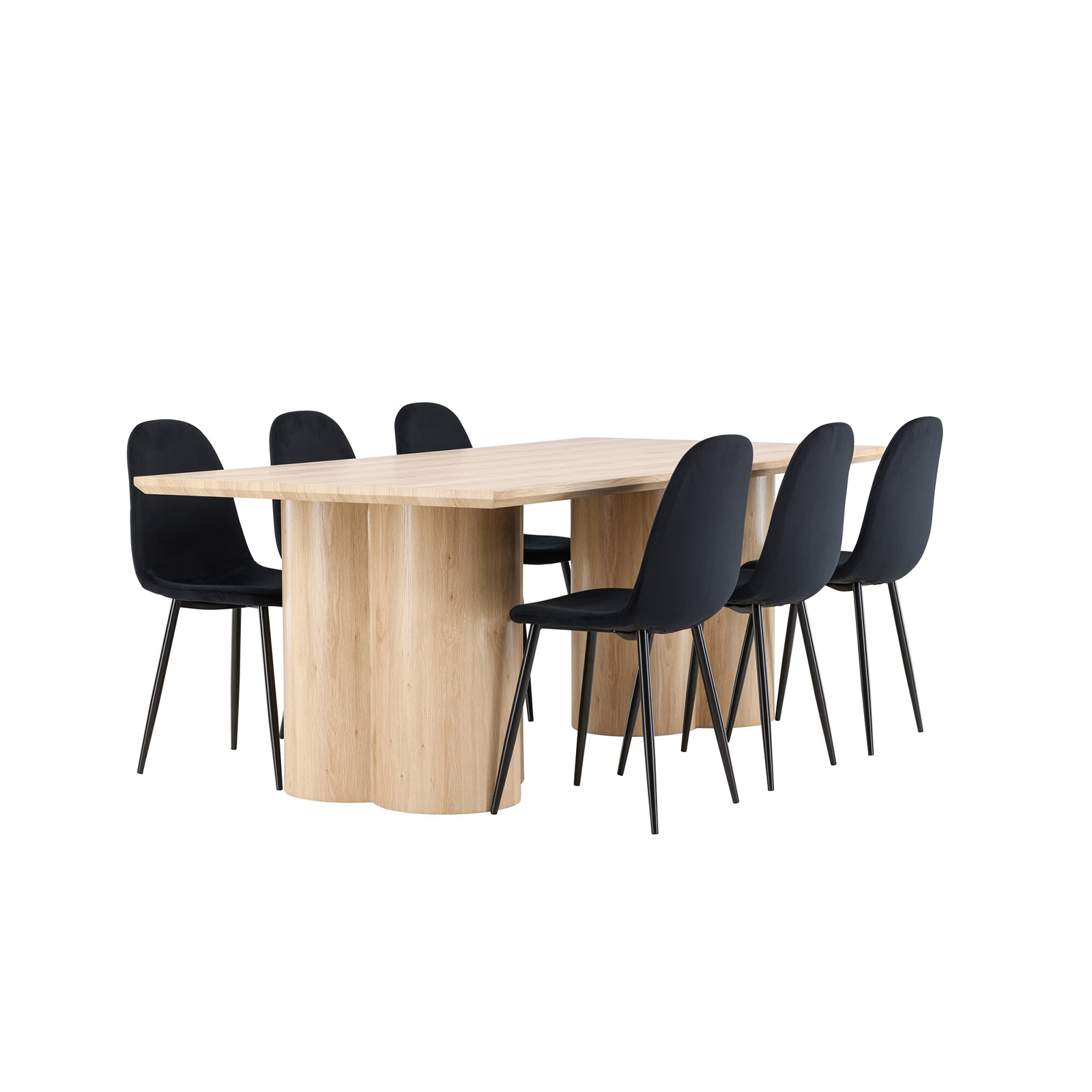 Spisegruppe Venture Home Olivia 210 med 6 stk Polar Stoler Fløyel
