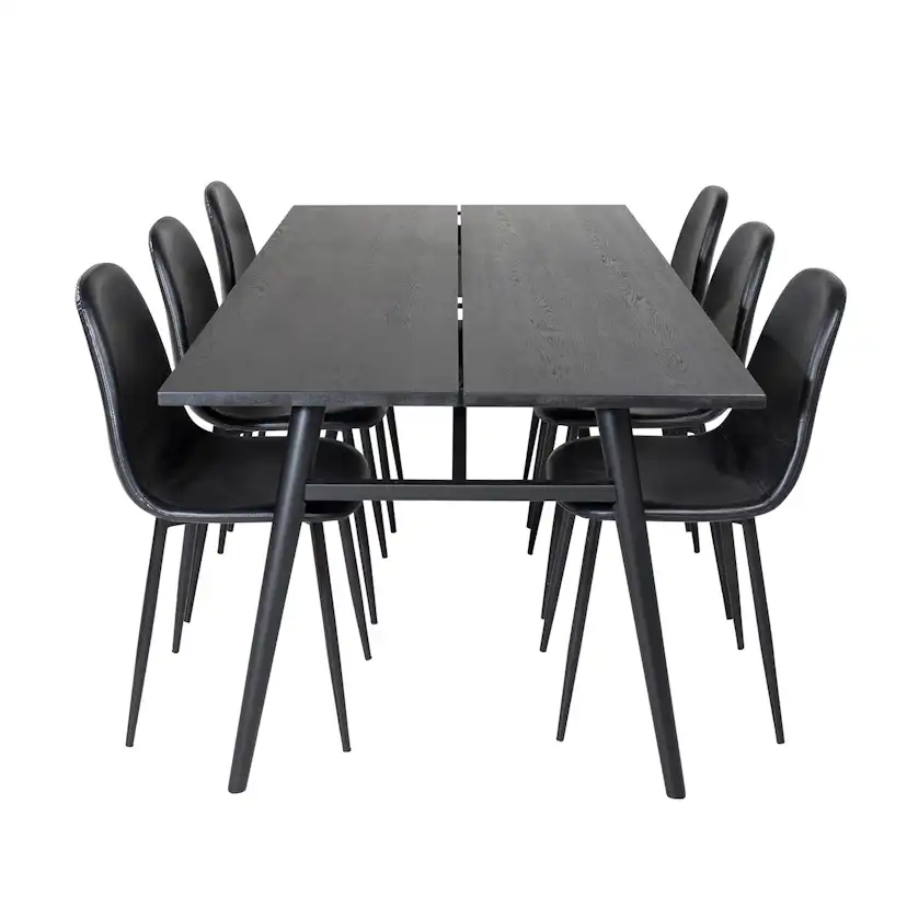 Spisegruppe Venture Home Salt med 6 Pobbie Stoler Lær